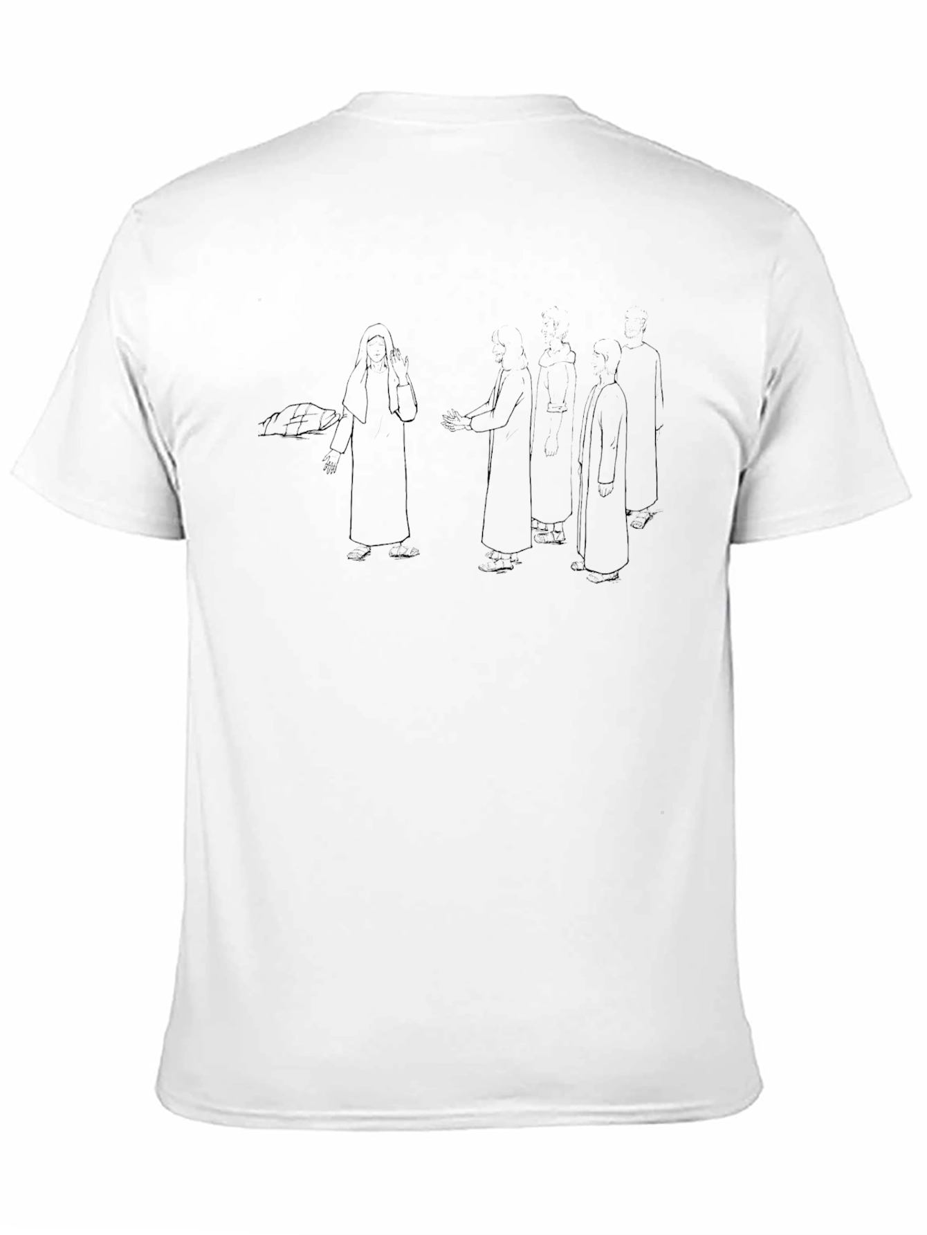 Black Tee with Figure Art