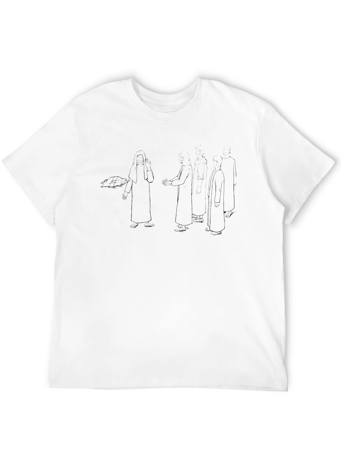 Black Tee with Figure Art