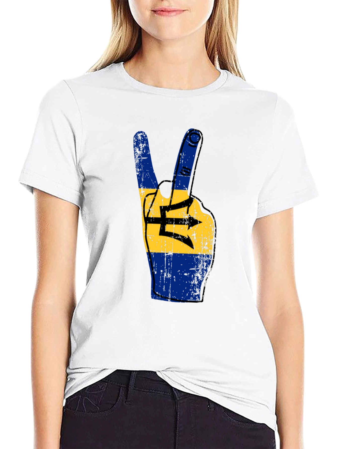 Barbados Pride Tee - Peace Sign Flag T-Shirt