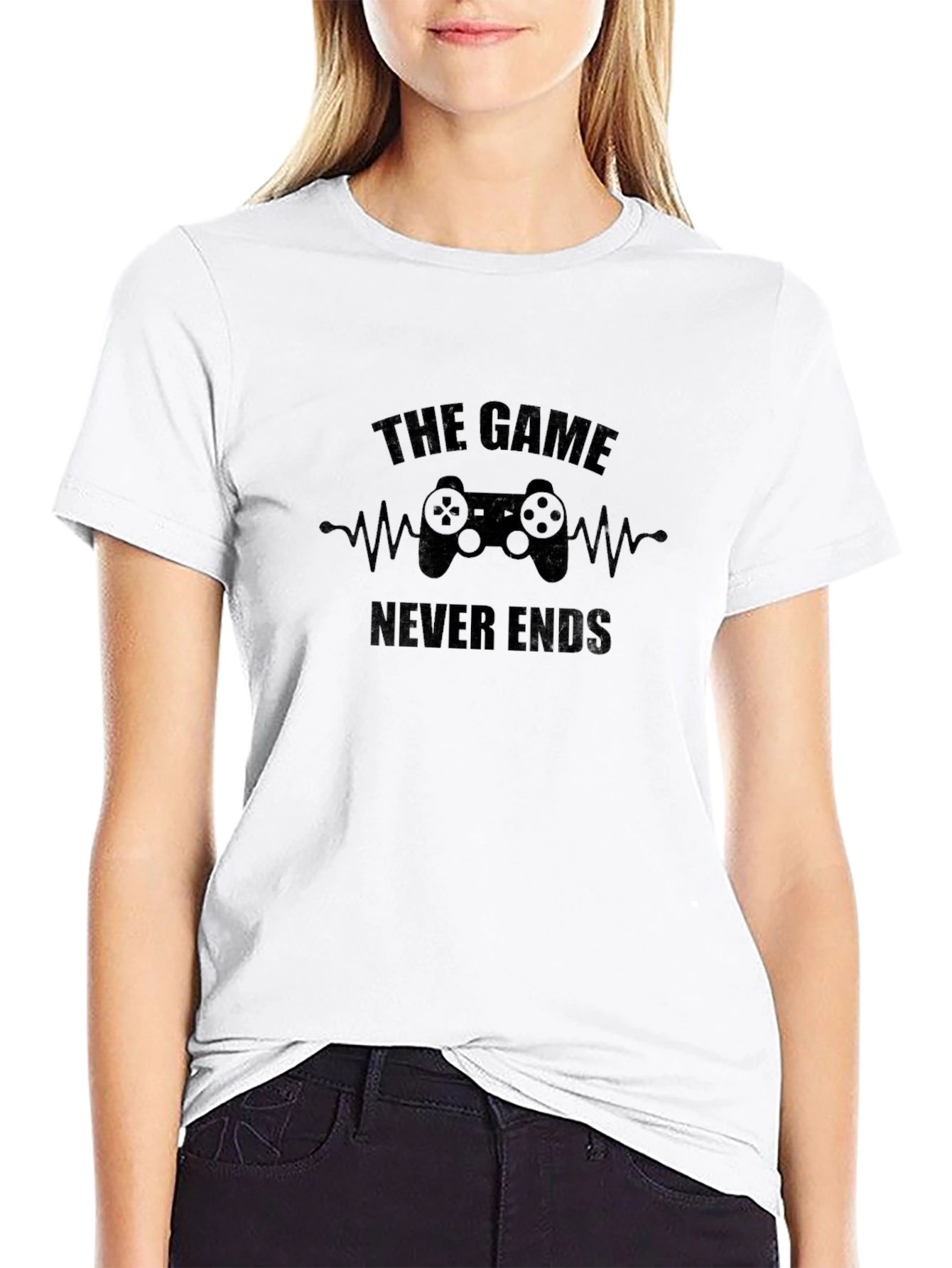 The Game Never Ends Black T-Shirt for Gamers