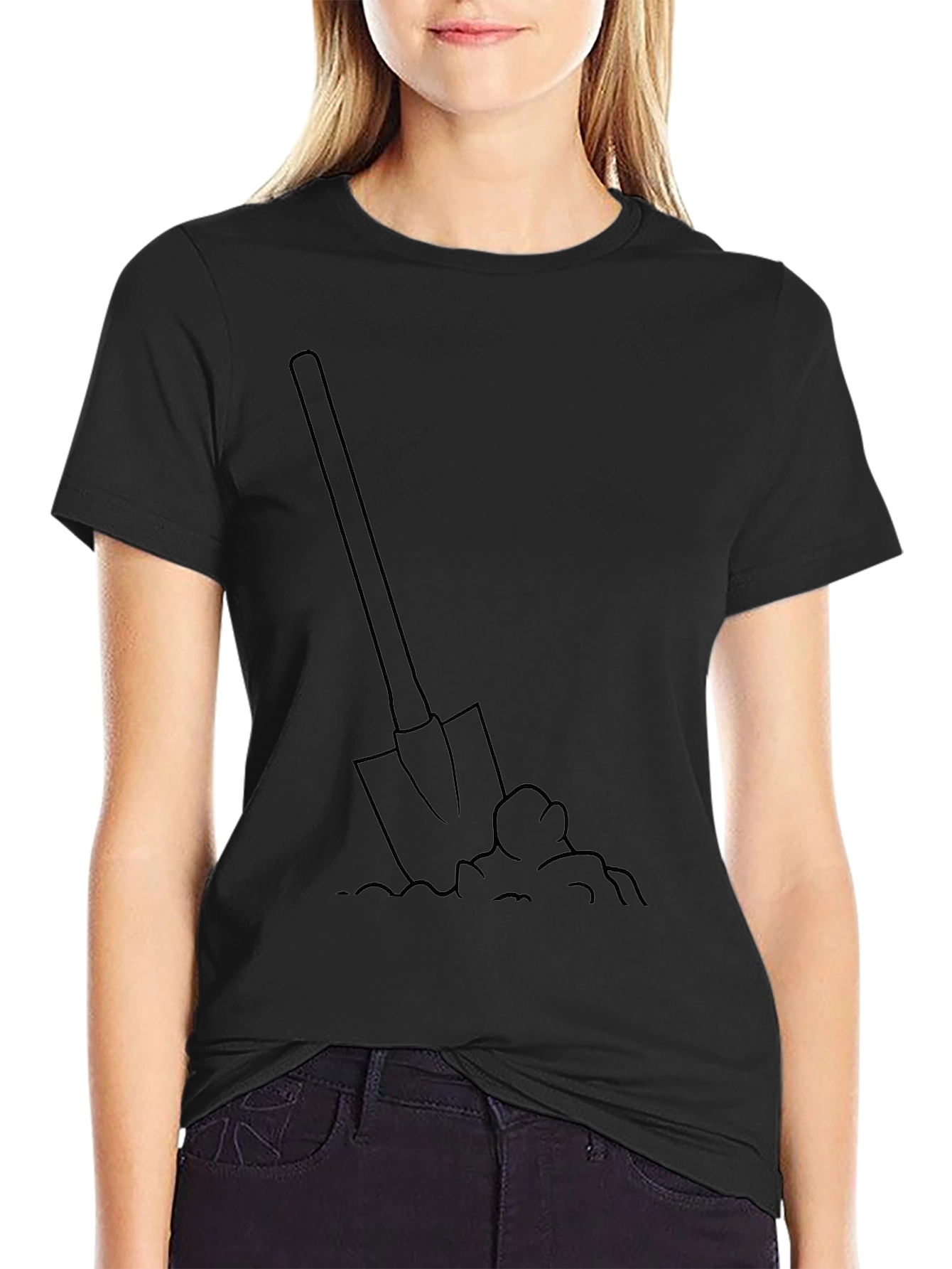 Shovel Graphic T-Shirt - Black Cotton Tee