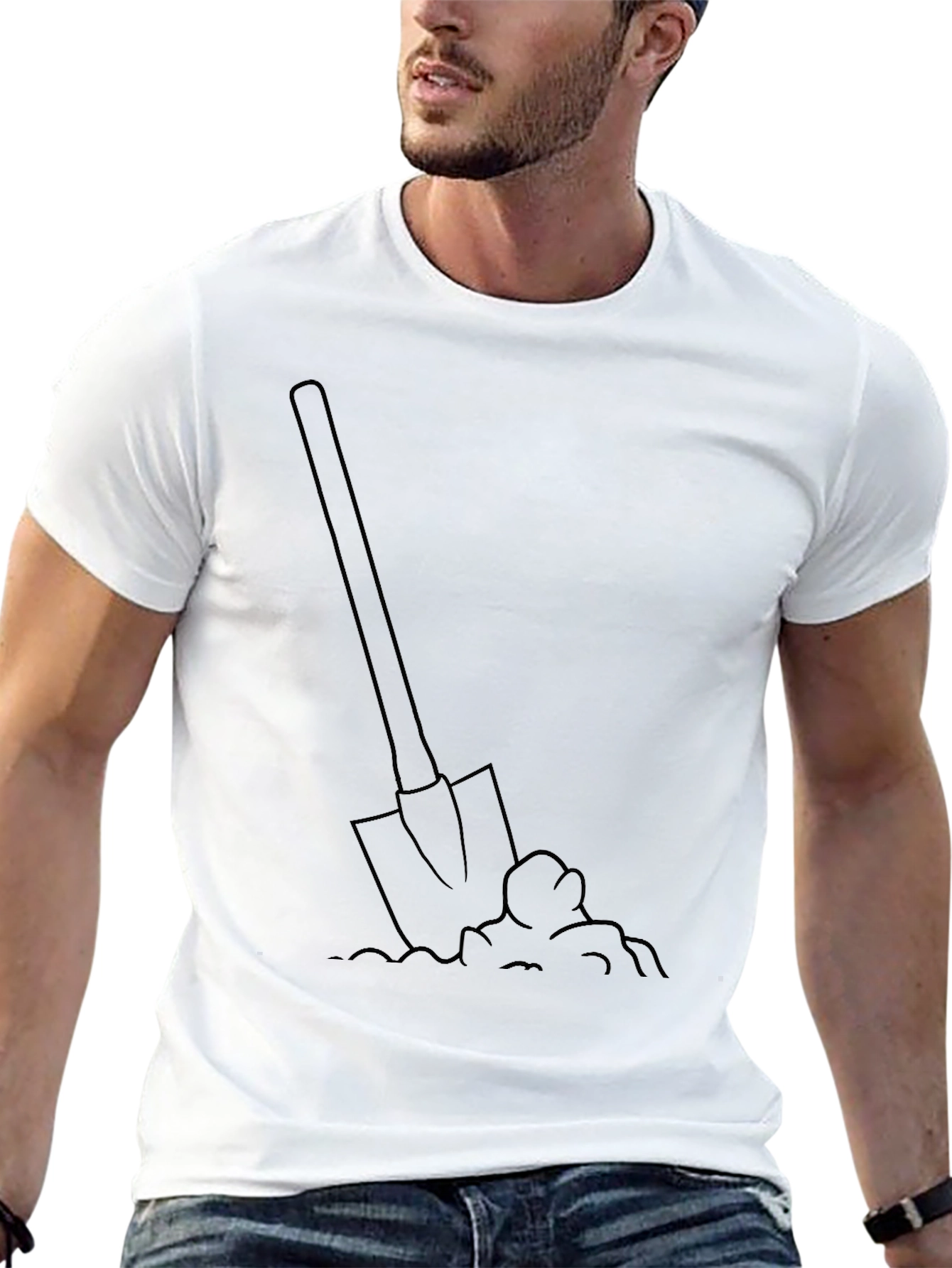 Shovel Graphic T-Shirt - Black Cotton Tee