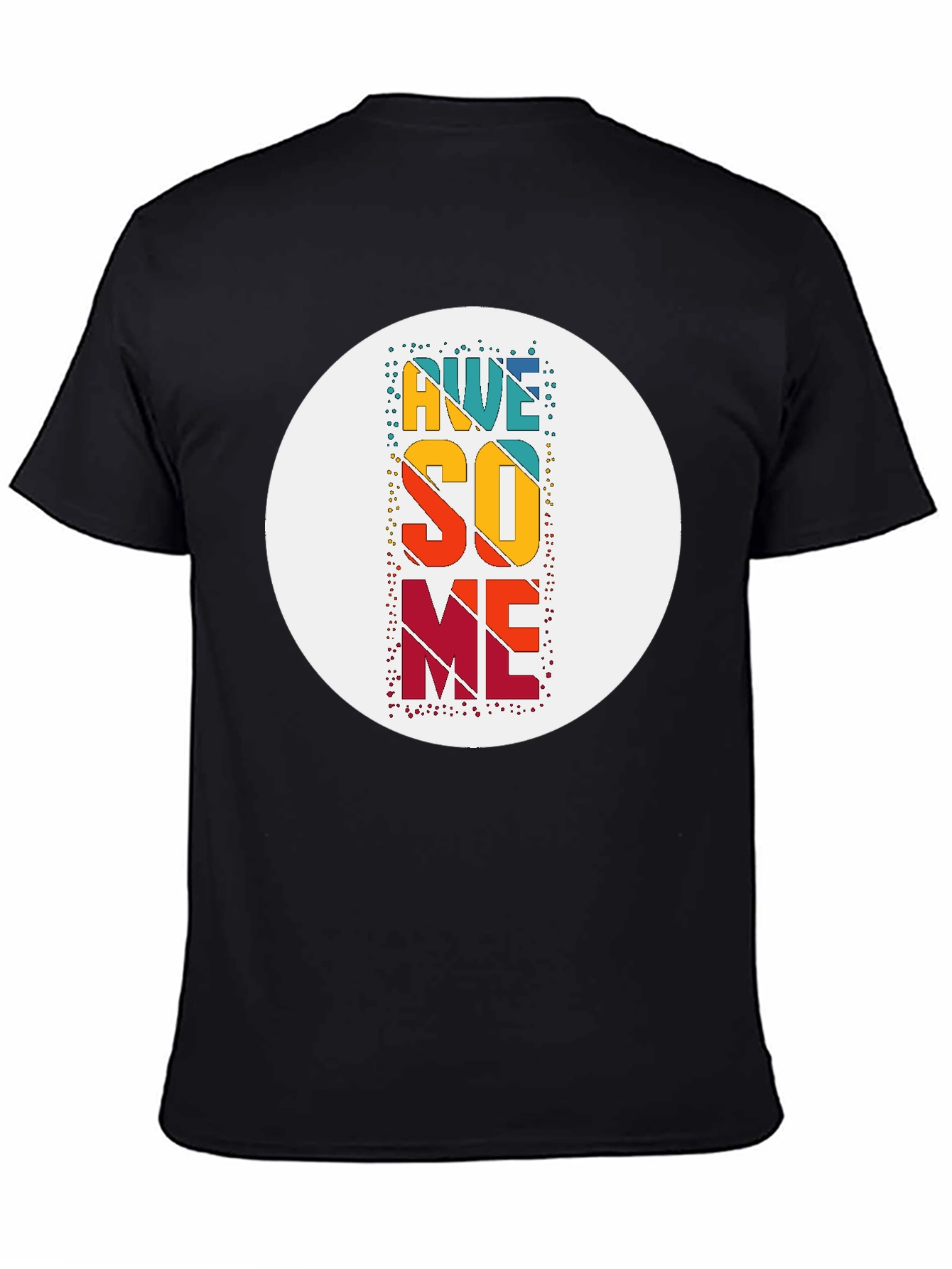 Awesome Graphic Tee - Black Cotton Blend Casual T-Shirt