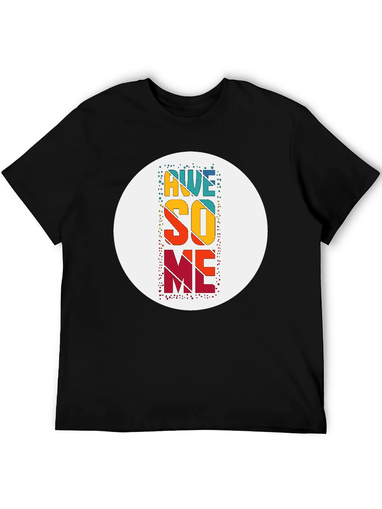 Awesome Graphic Tee - Black Cotton Blend Casual T-Shirt