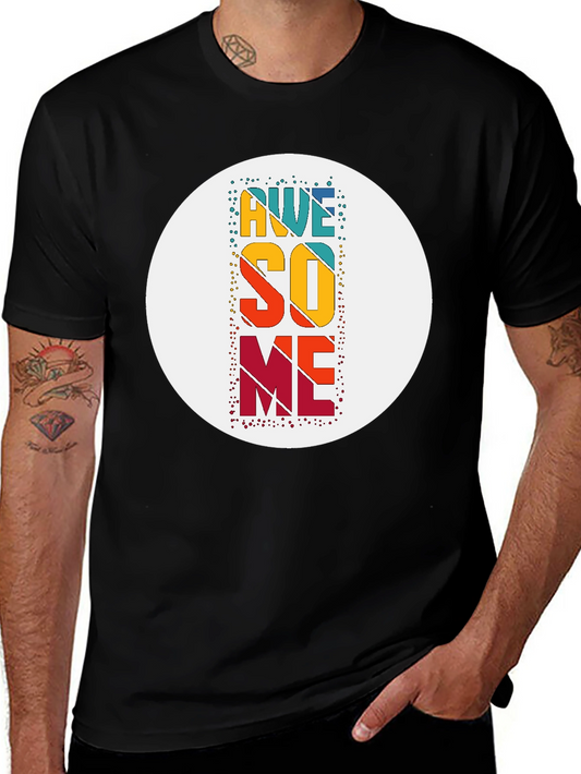 Awesome Graphic Tee - Black Cotton Blend Casual T-Shirt