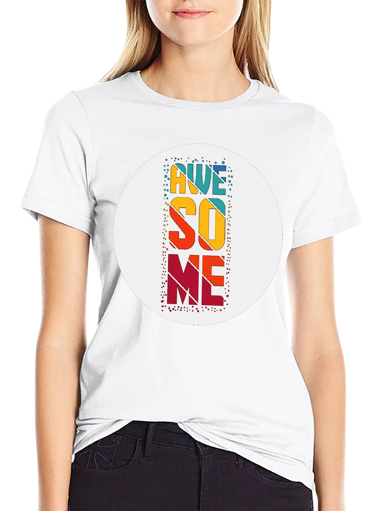 Awesome Graphic Tee - Black Cotton Blend Casual T-Shirt