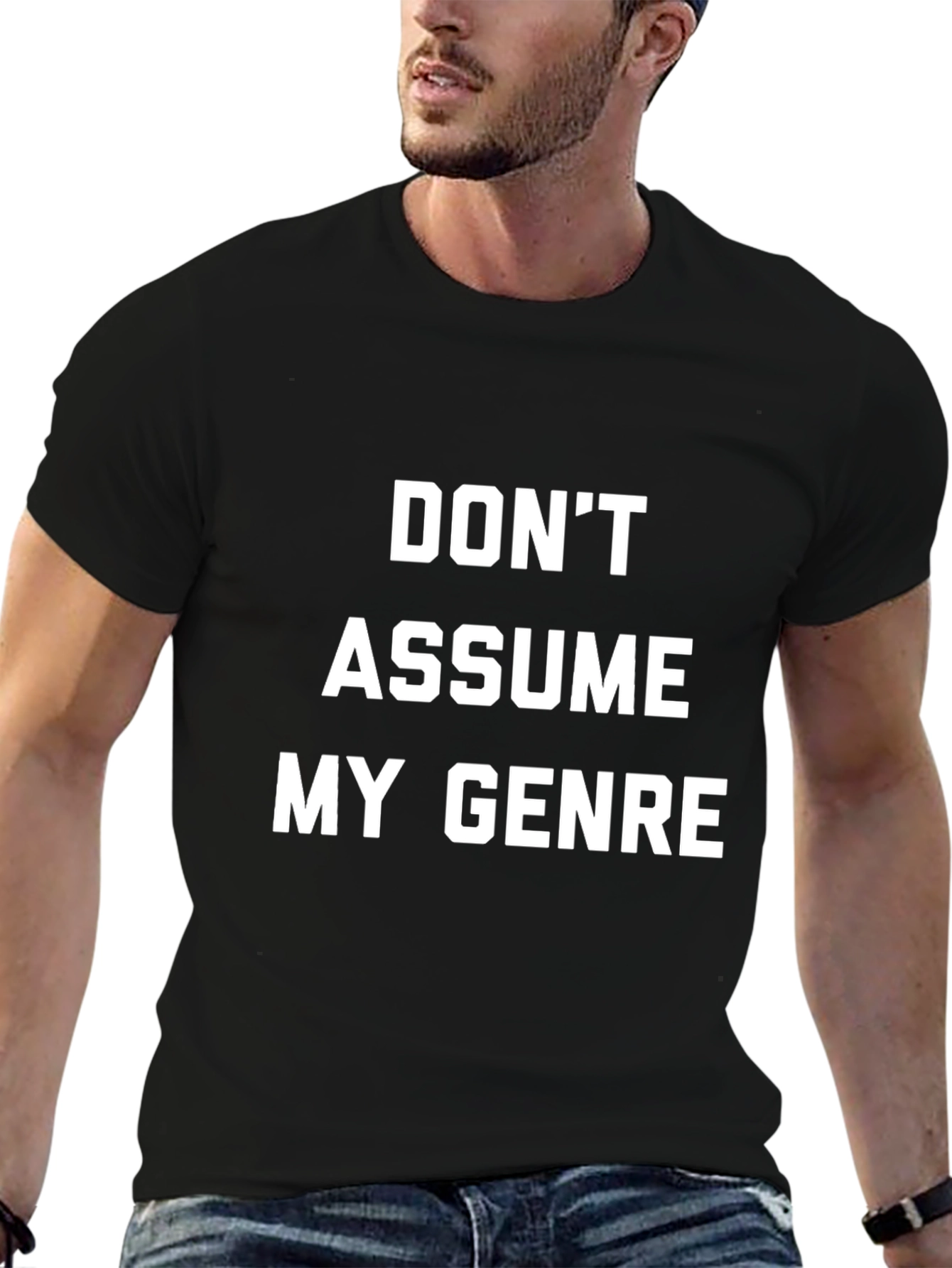 Dont Assume My Genre Graphic Tee - Black