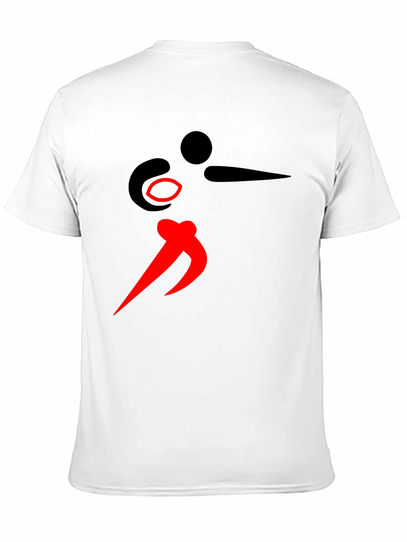 Black Graphic Tee with Red Abstract Design