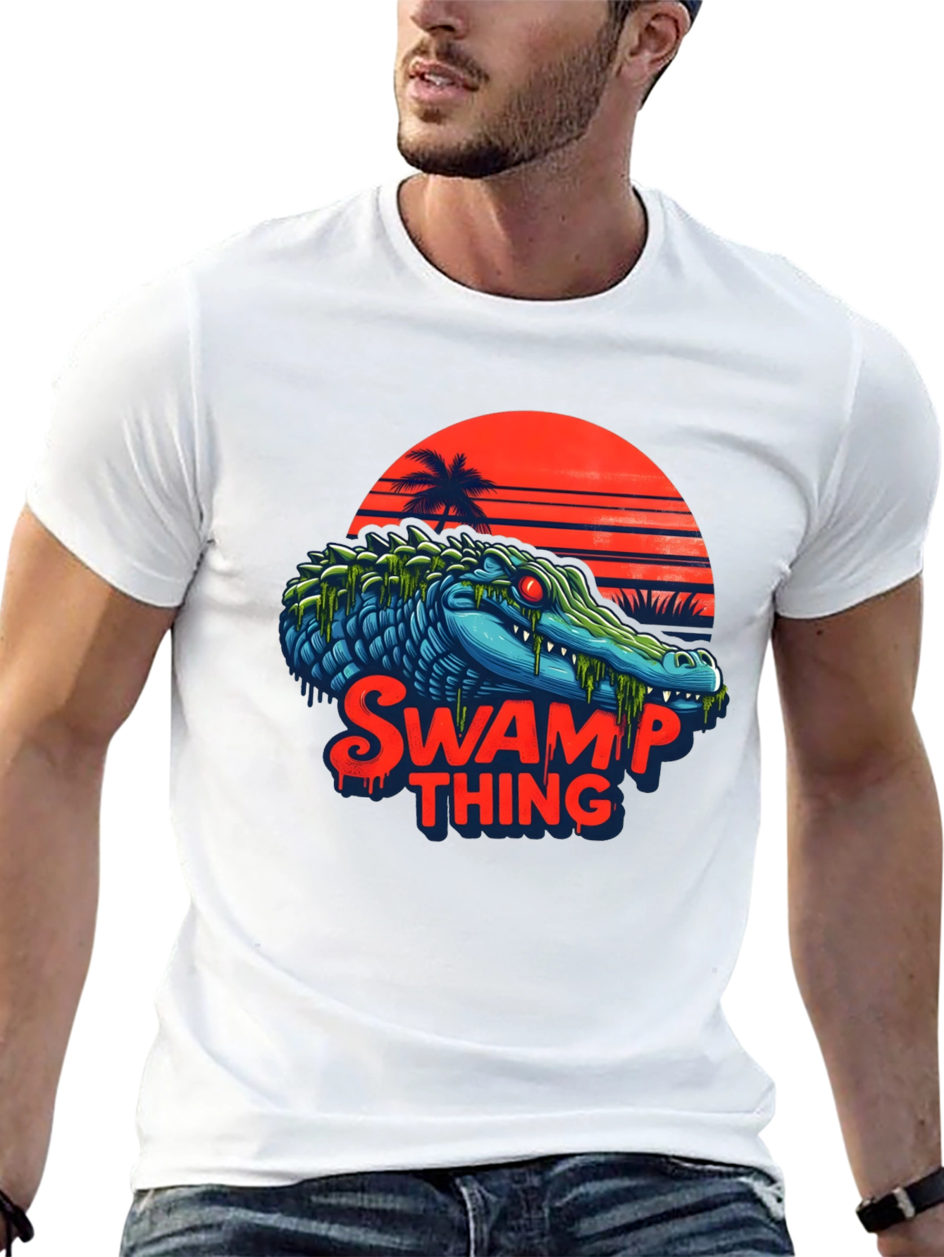 Swamp Thing T-Shirt - Retro Alligator Graphic Tee