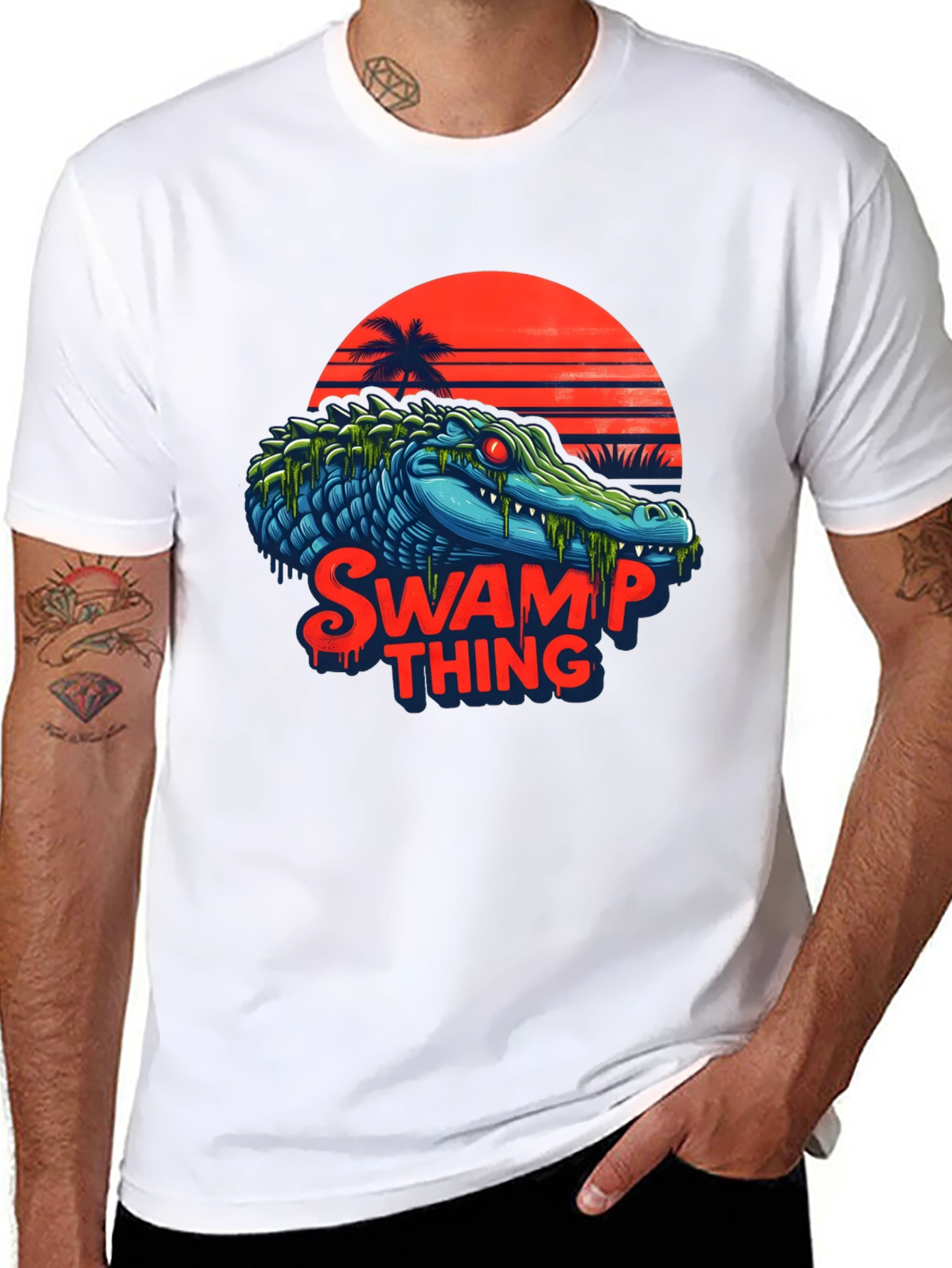 Swamp Thing T-Shirt - Retro Alligator Graphic Tee