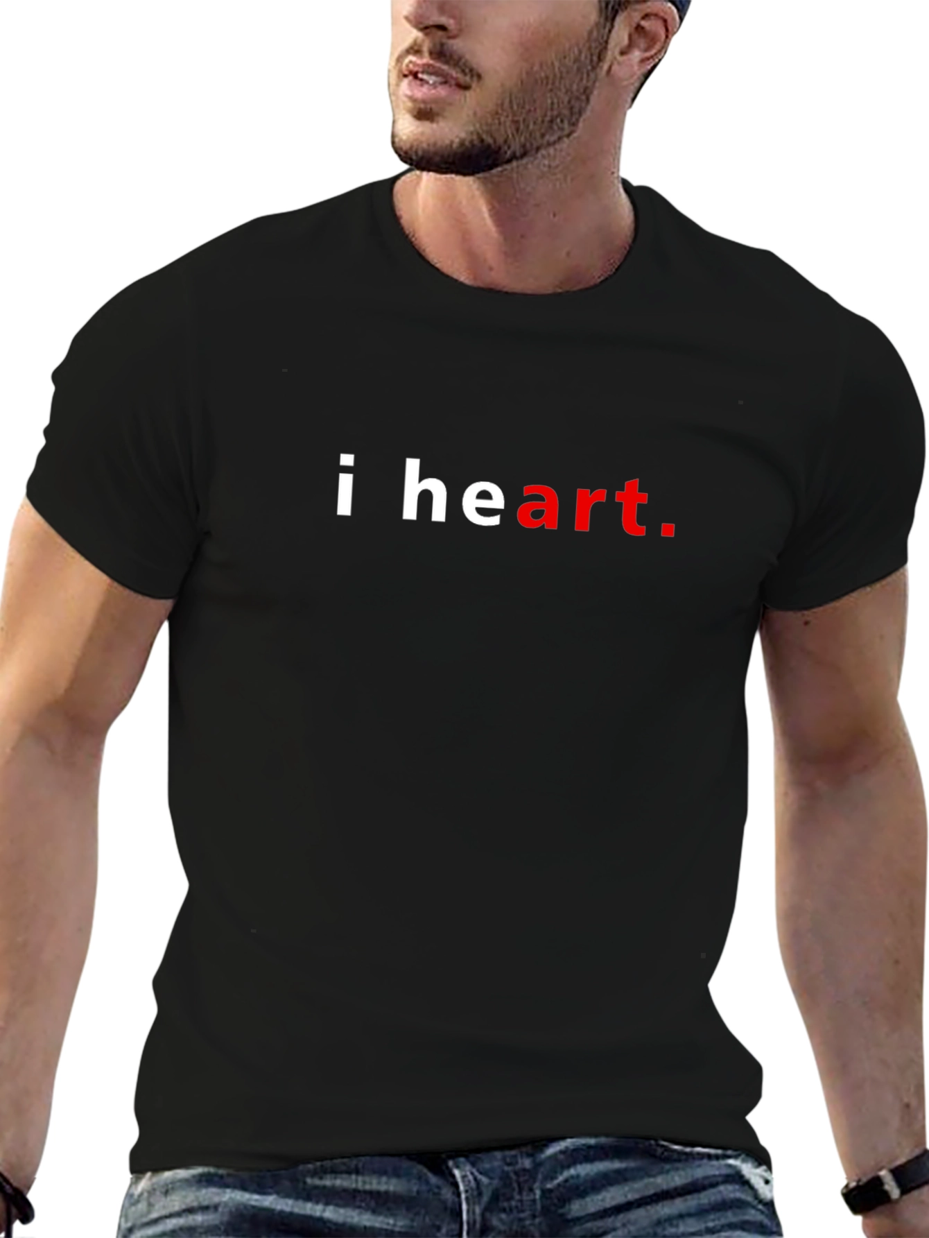 I Heart Art Graphic Tee - Casual Black T-Shirt