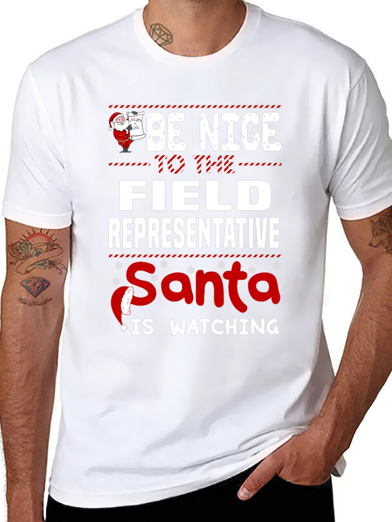 Be Nice to the Field Representative Santa T-Shirt