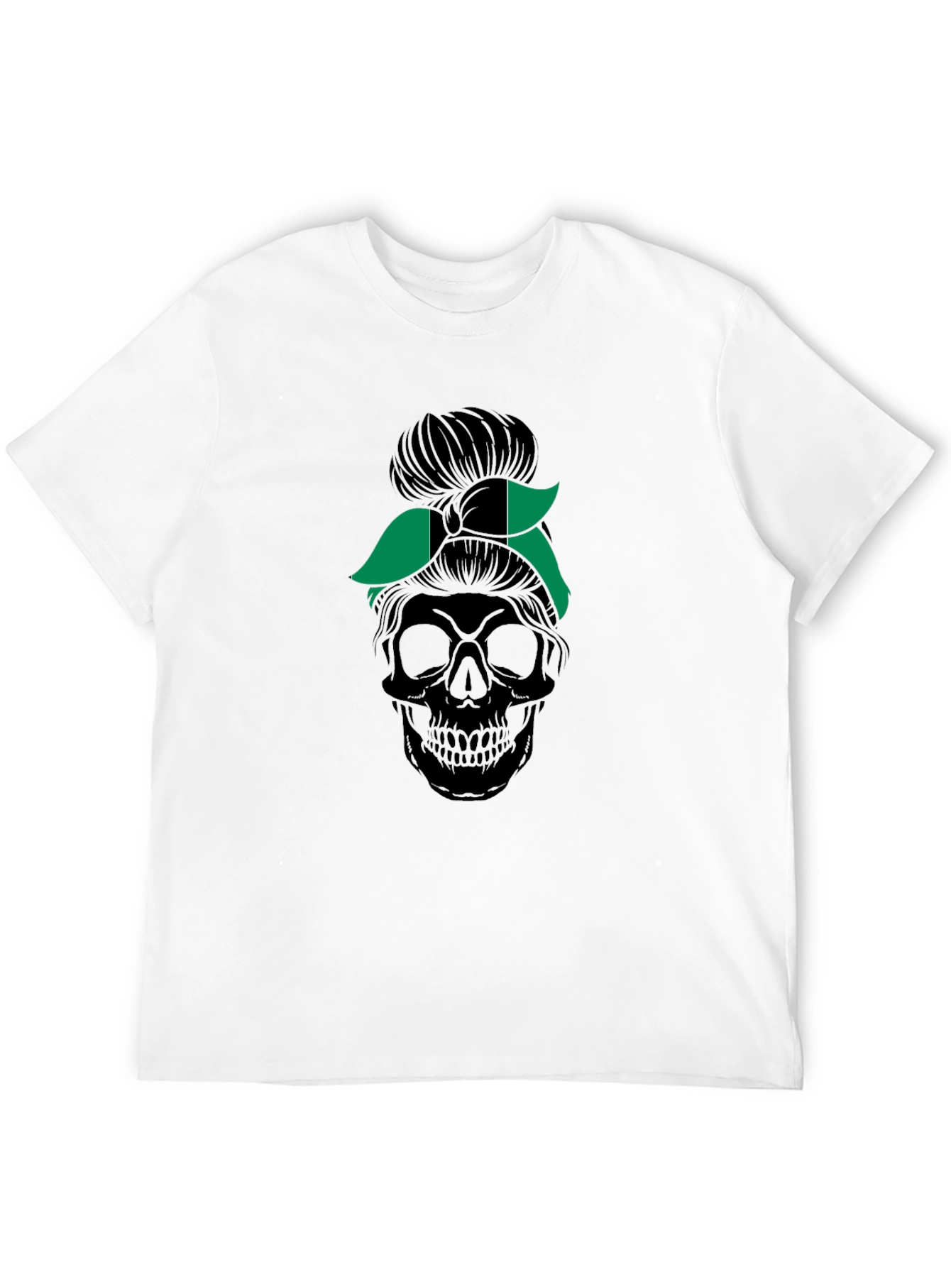 Nigeria Messy Bun Skull T-Shirt
