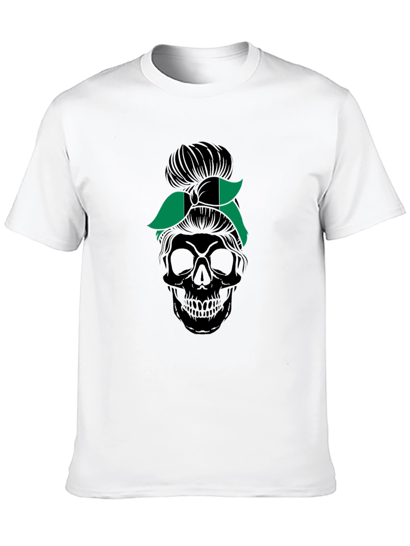 Nigeria Messy Bun Skull T-Shirt