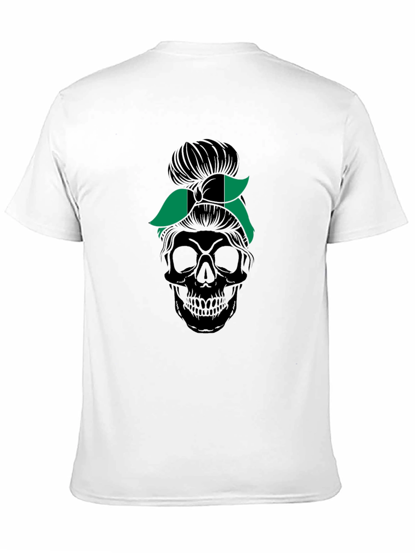 Nigeria Messy Bun Skull T-Shirt