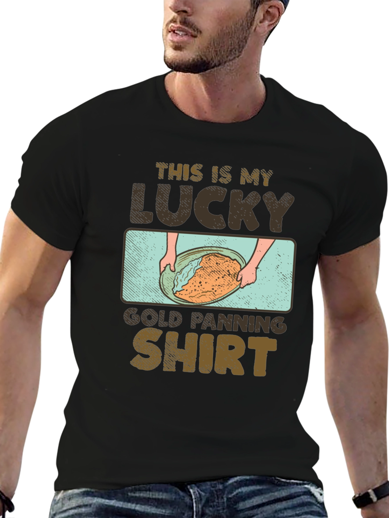 Lucky Gold Panning Shirt - Mens Graphic Tee