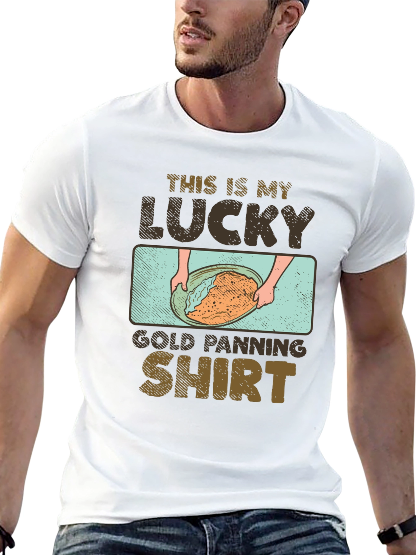 Lucky Gold Panning Shirt - Mens Graphic Tee