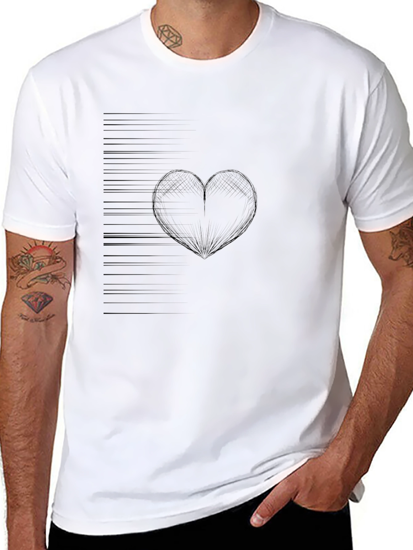Modern Heartbeat Black T-Shirt