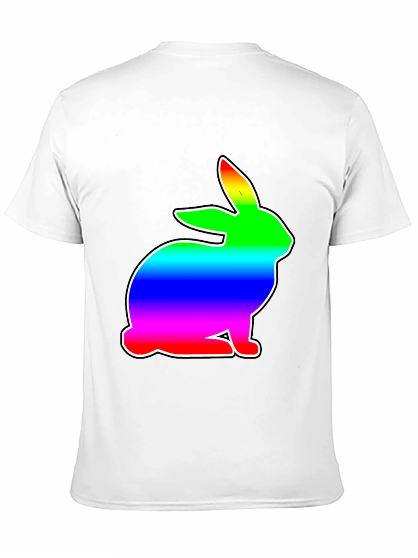 Rainbow Bunny Graphic Black T-Shirt