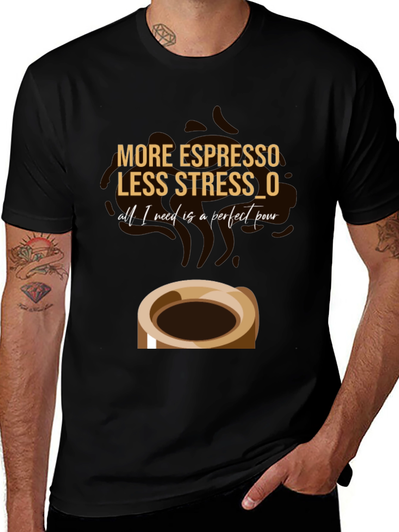 Espresso Lover Graphic T-Shirt - Coffee Stress Relief