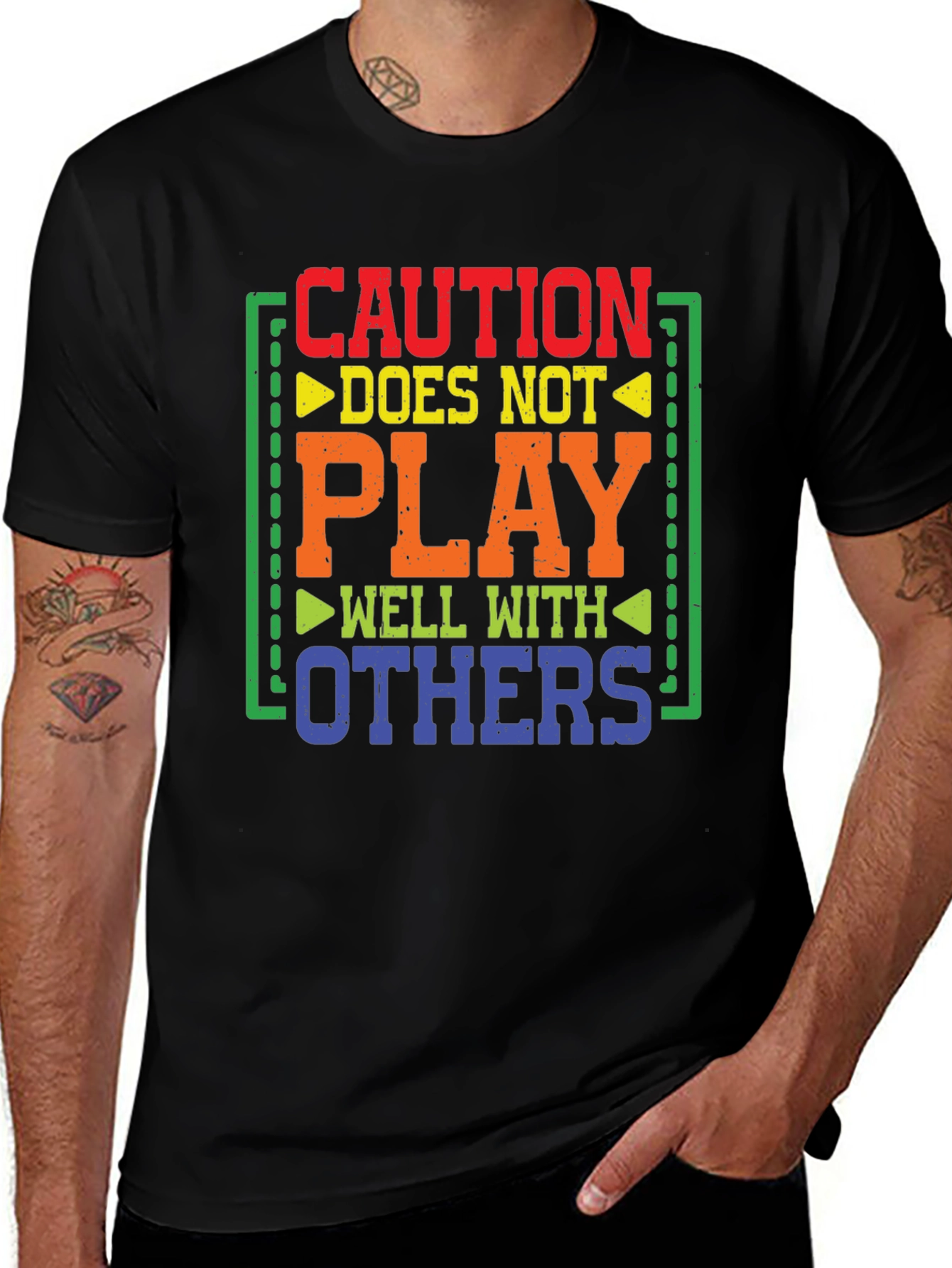 Caution Doesnt Play Well With Others Graphic Tee