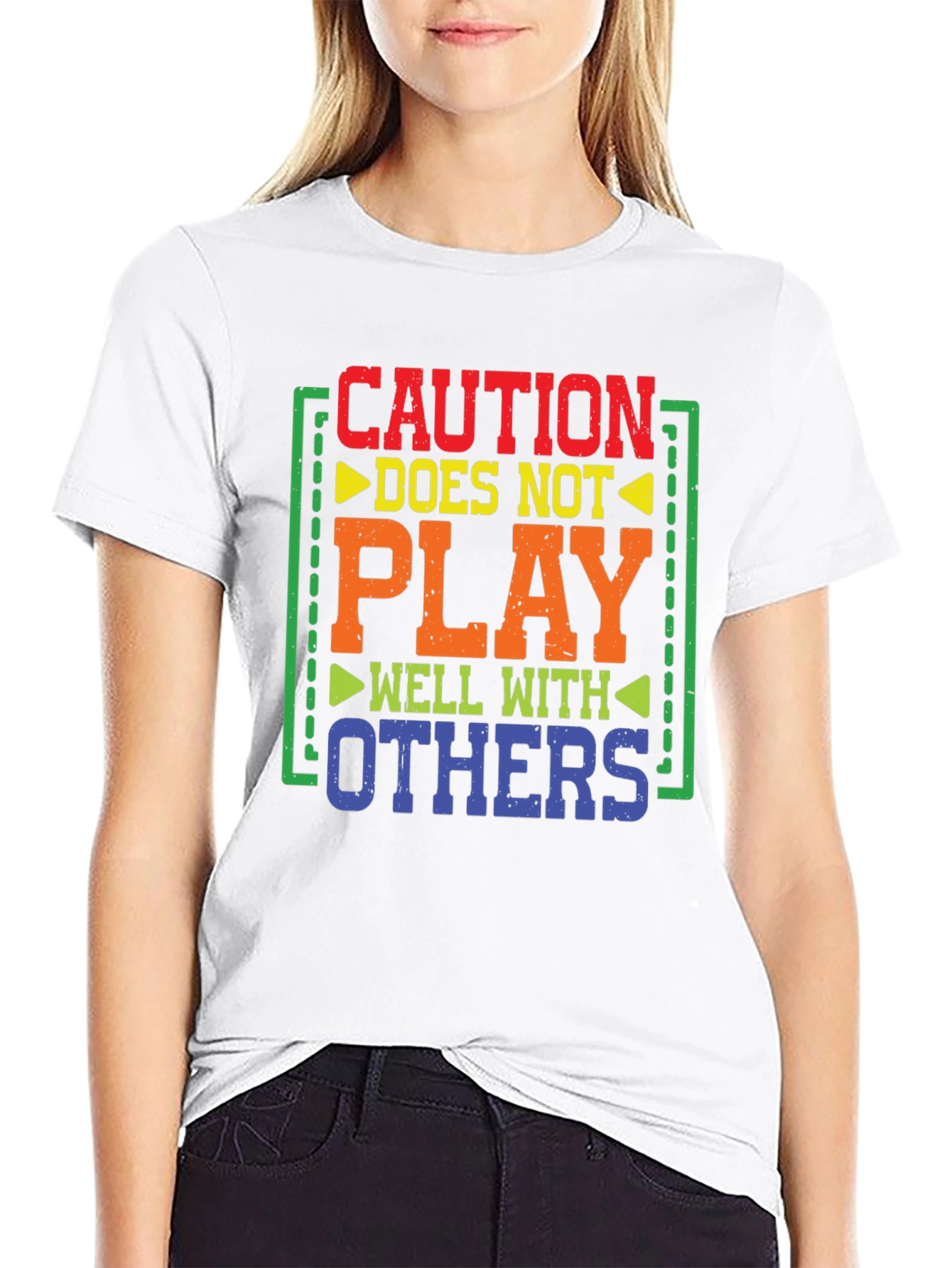 Caution Doesnt Play Well With Others Graphic Tee