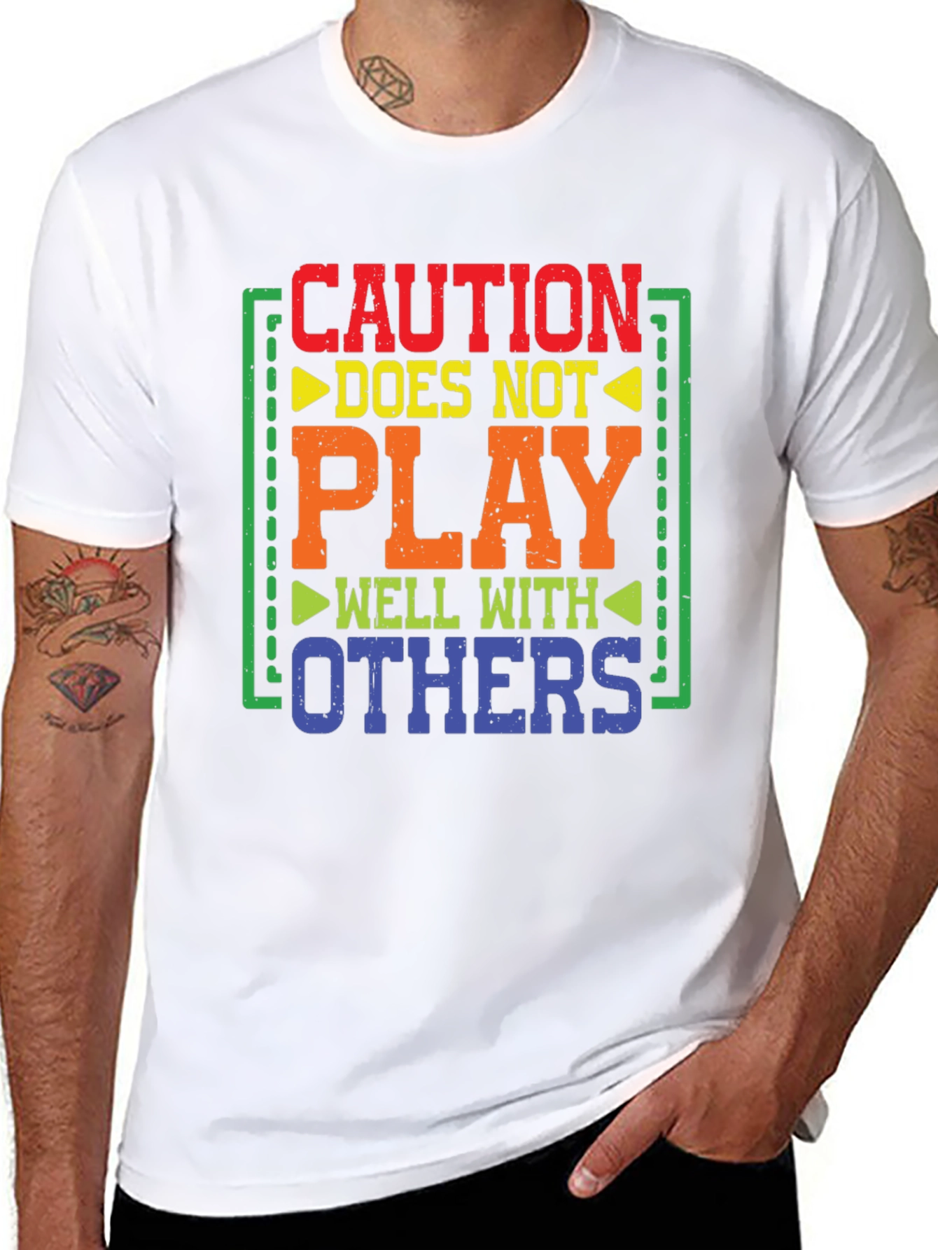 Caution Doesnt Play Well With Others Graphic Tee