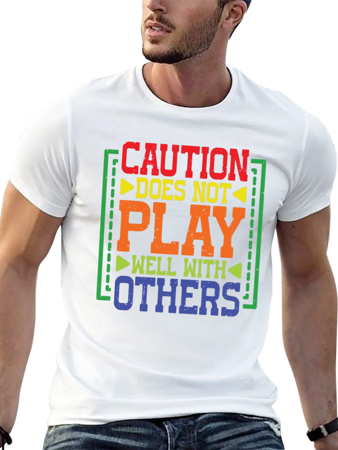 Caution Doesnt Play Well With Others Graphic Tee