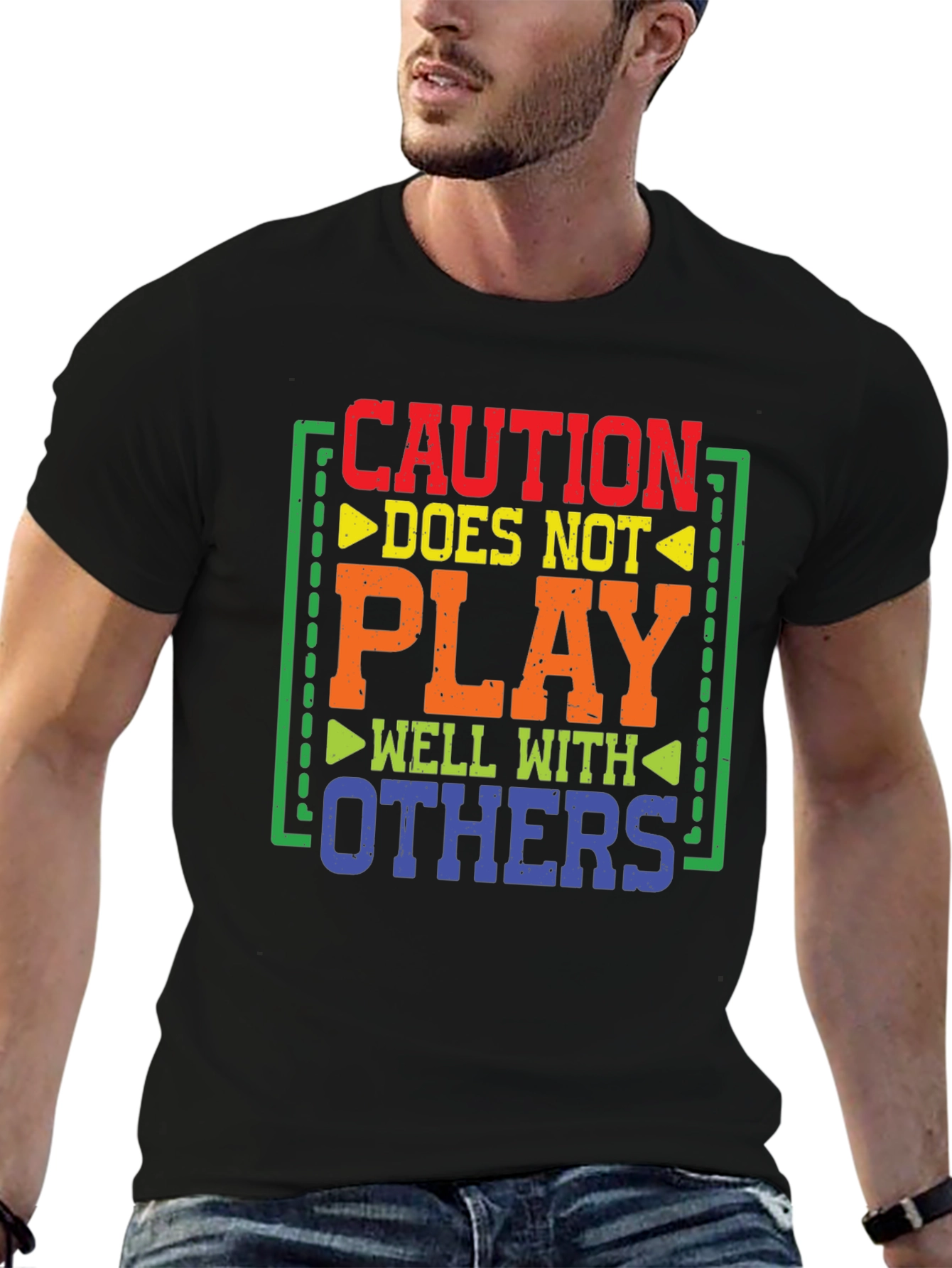 Caution Doesnt Play Well With Others Graphic Tee
