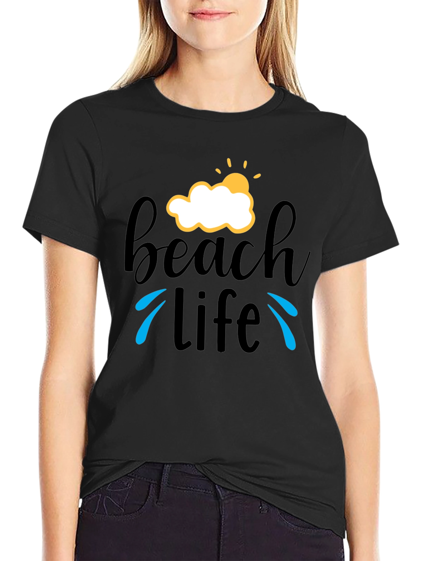 Beach Life T-Shirt - Black Graphic Tee