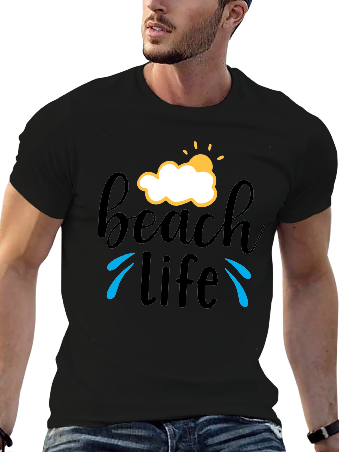 Beach Life T-Shirt - Black Graphic Tee