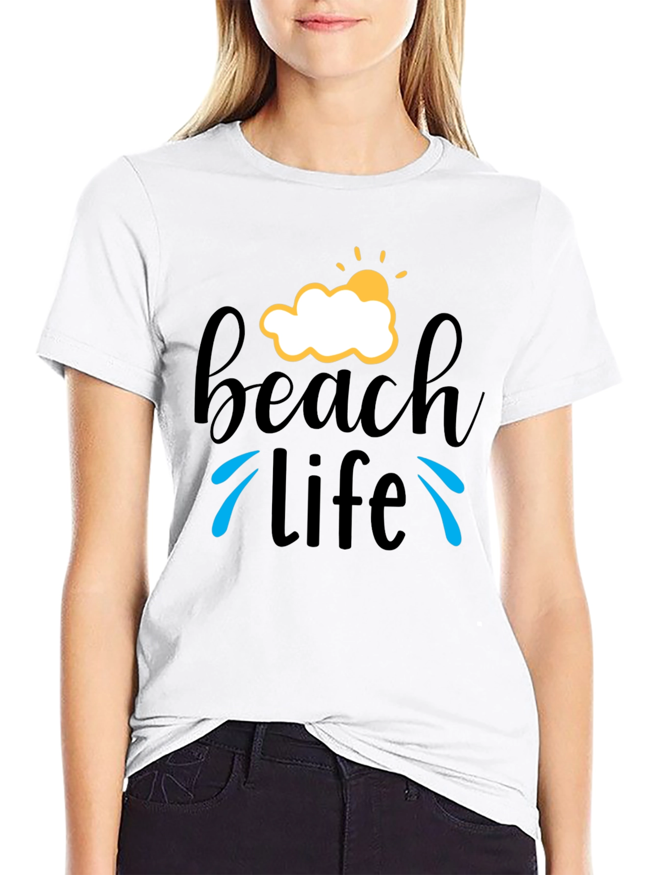Beach Life T-Shirt - Black Graphic Tee