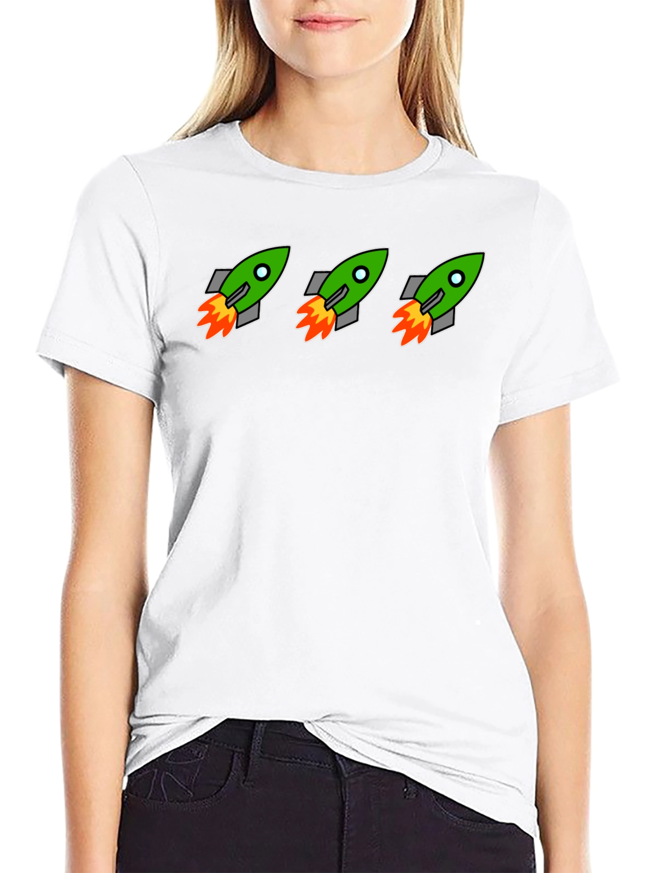 Rocket Launch Graphic Tee - Black Crewneck T-Shirt