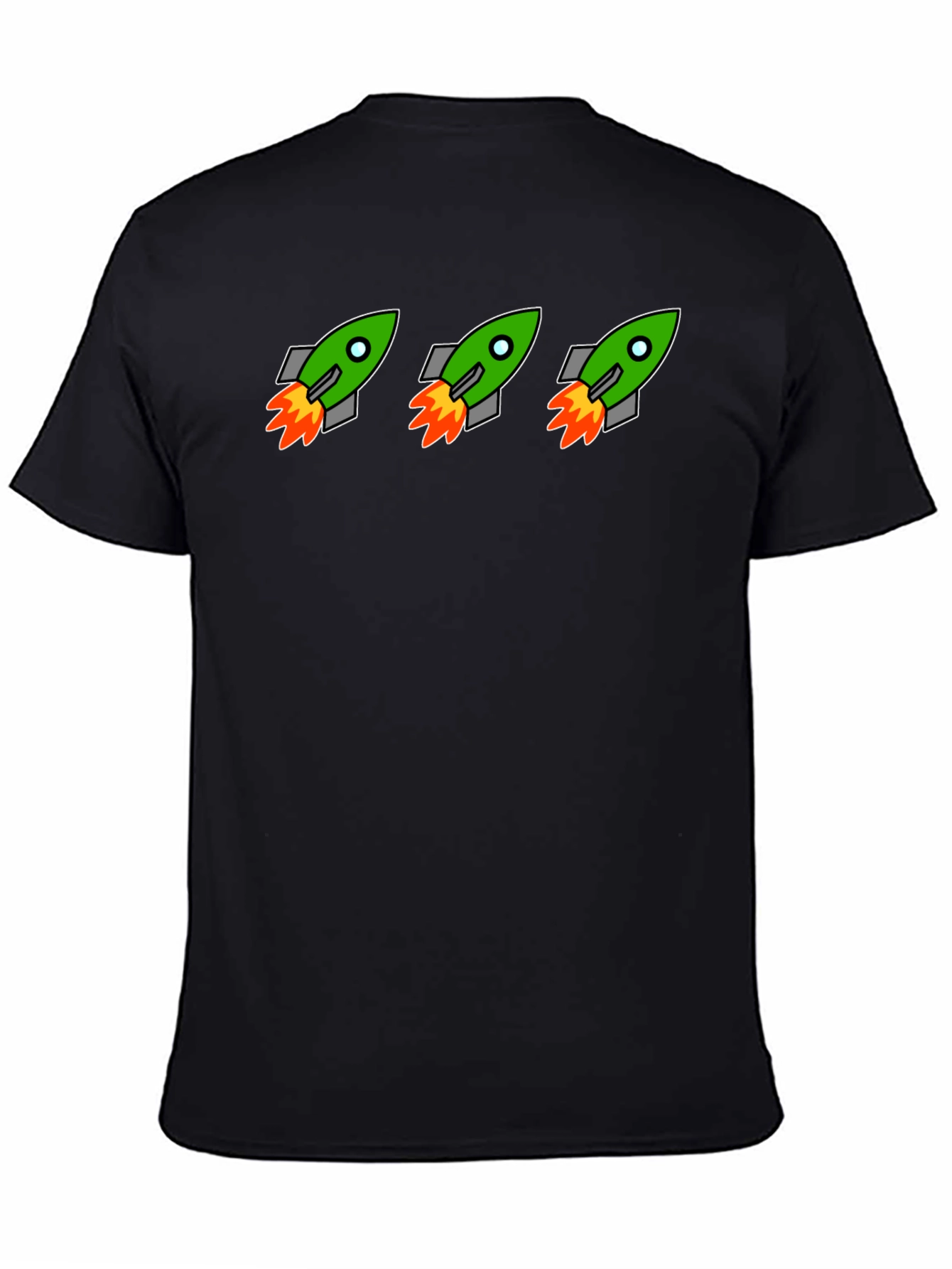 Rocket Launch Graphic Tee - Black Crewneck T-Shirt