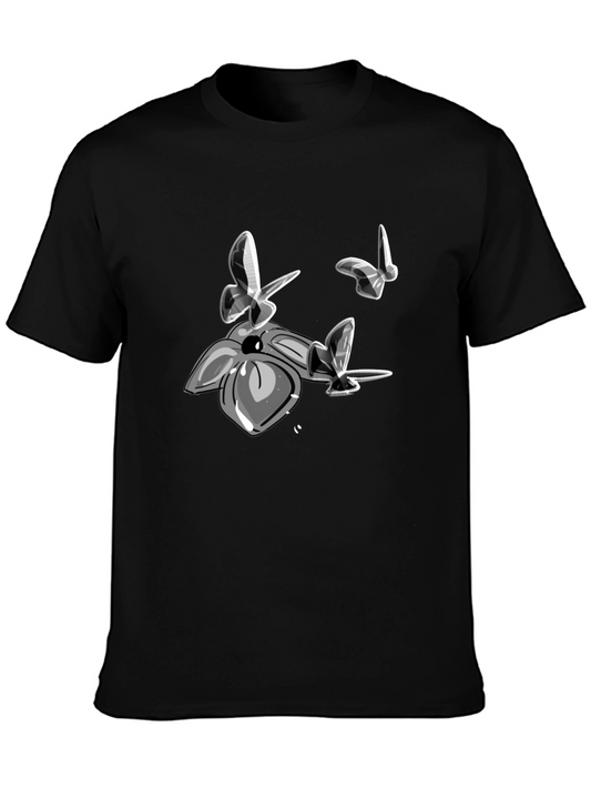 Stylish Black T-Shirt with Butterfly Graphic Print