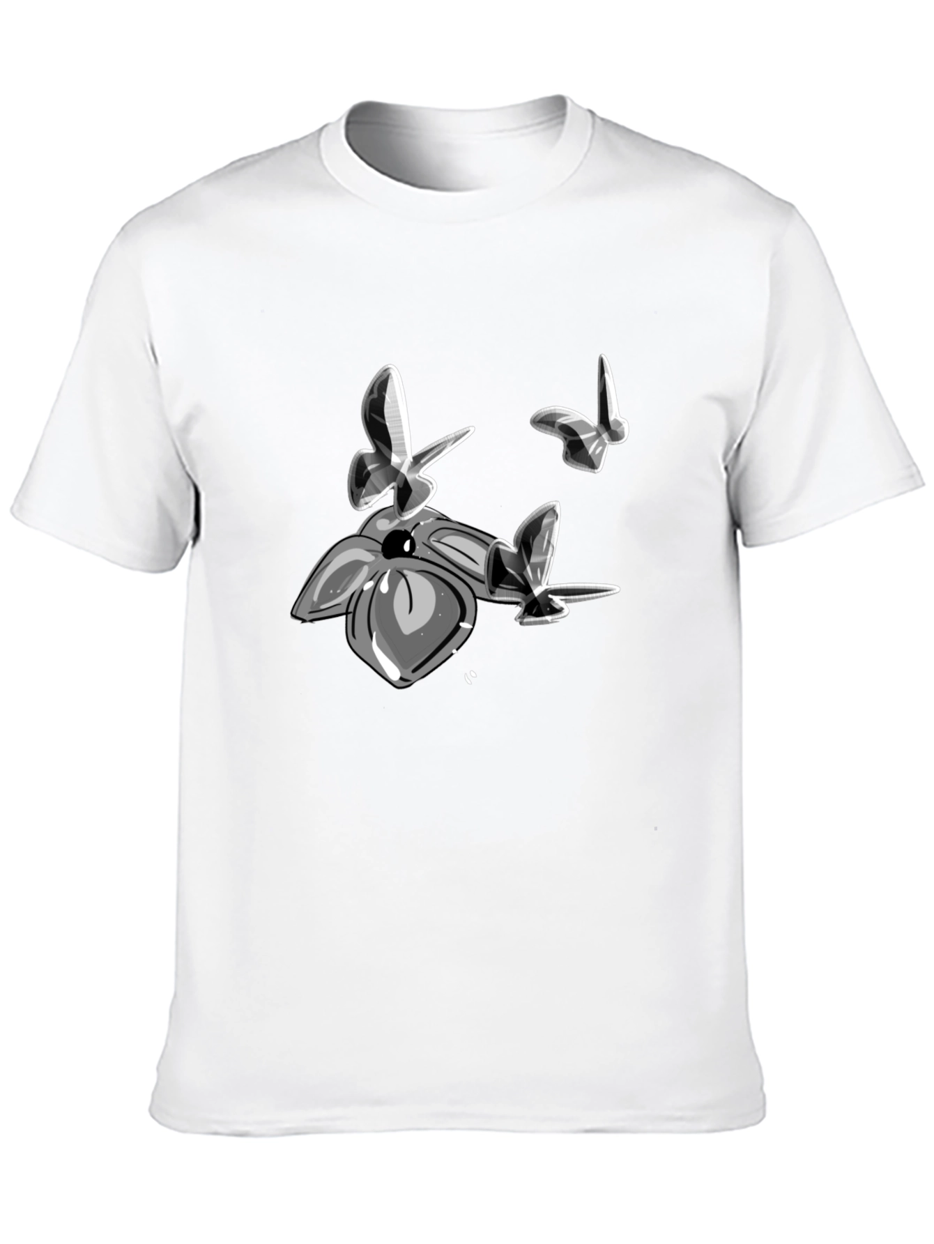Stylish Black T-Shirt with Butterfly Graphic Print