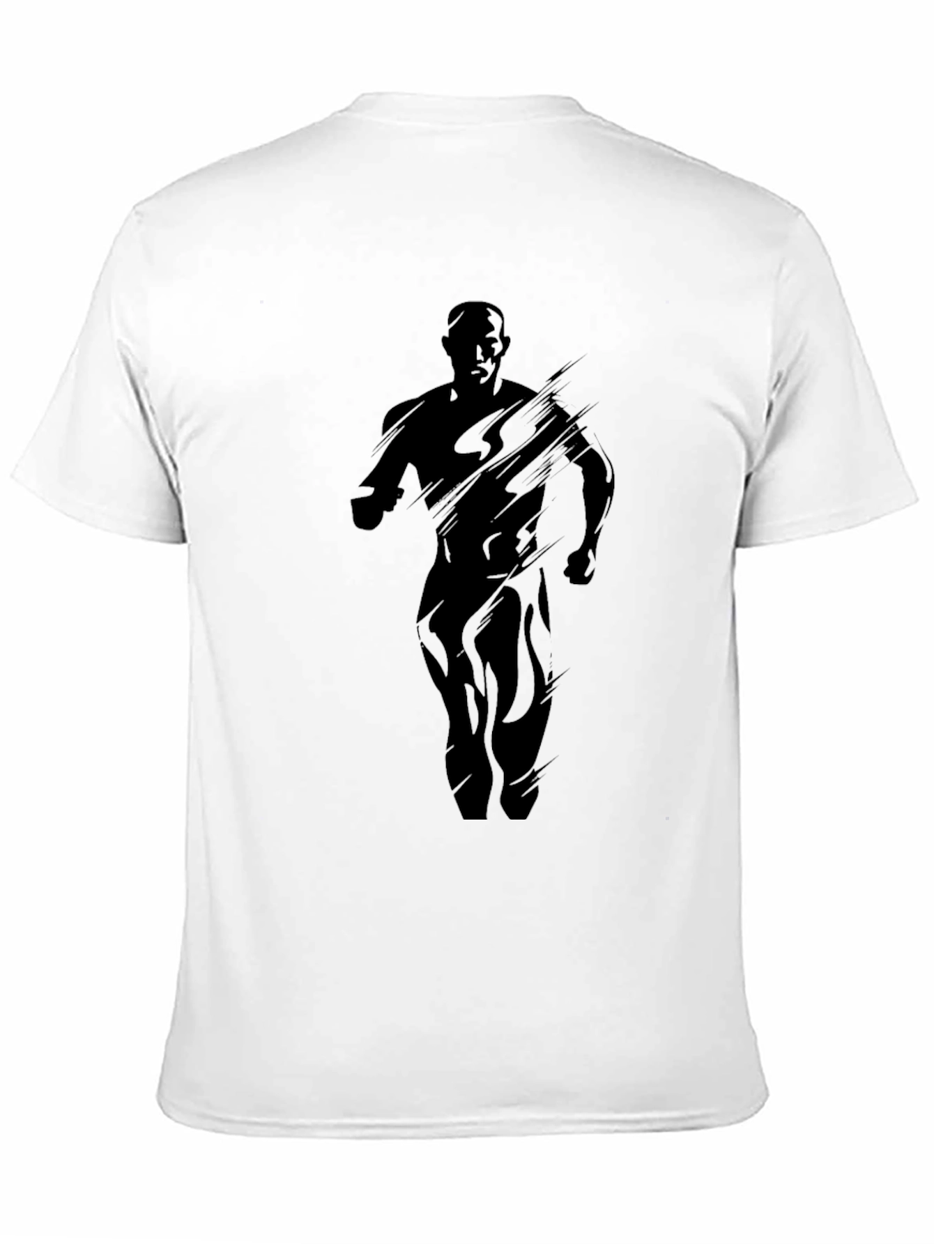 Mens Black Graphic Tee - Running Silhouette Design