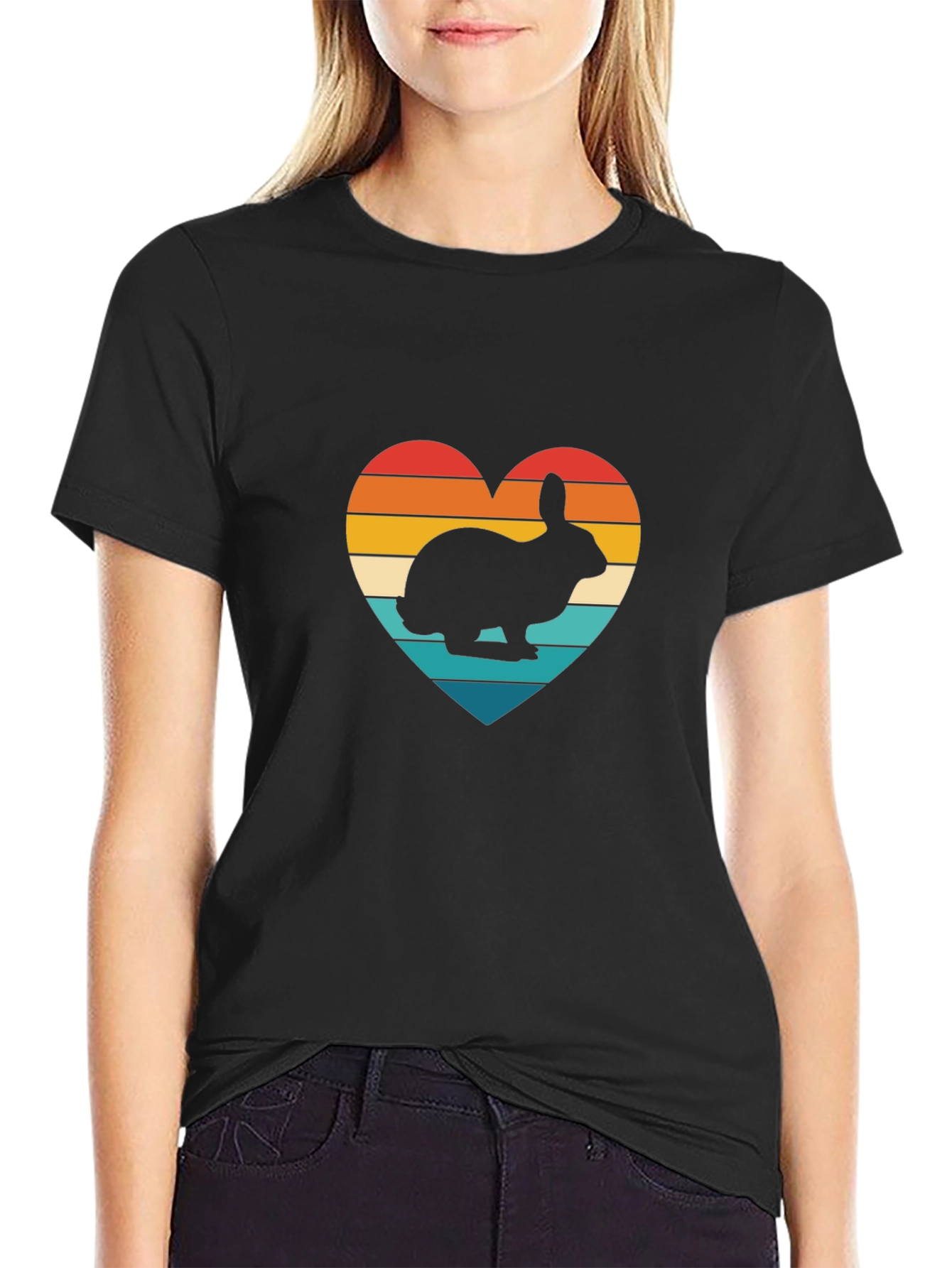 Retro Rabbit Heart T-Shirt - Unisex Graphic Tee
