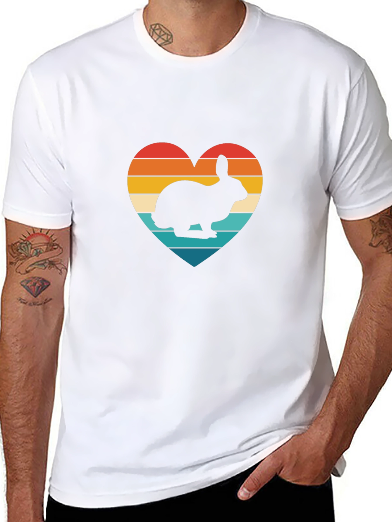 Retro Rabbit Heart T-Shirt - Unisex Graphic Tee