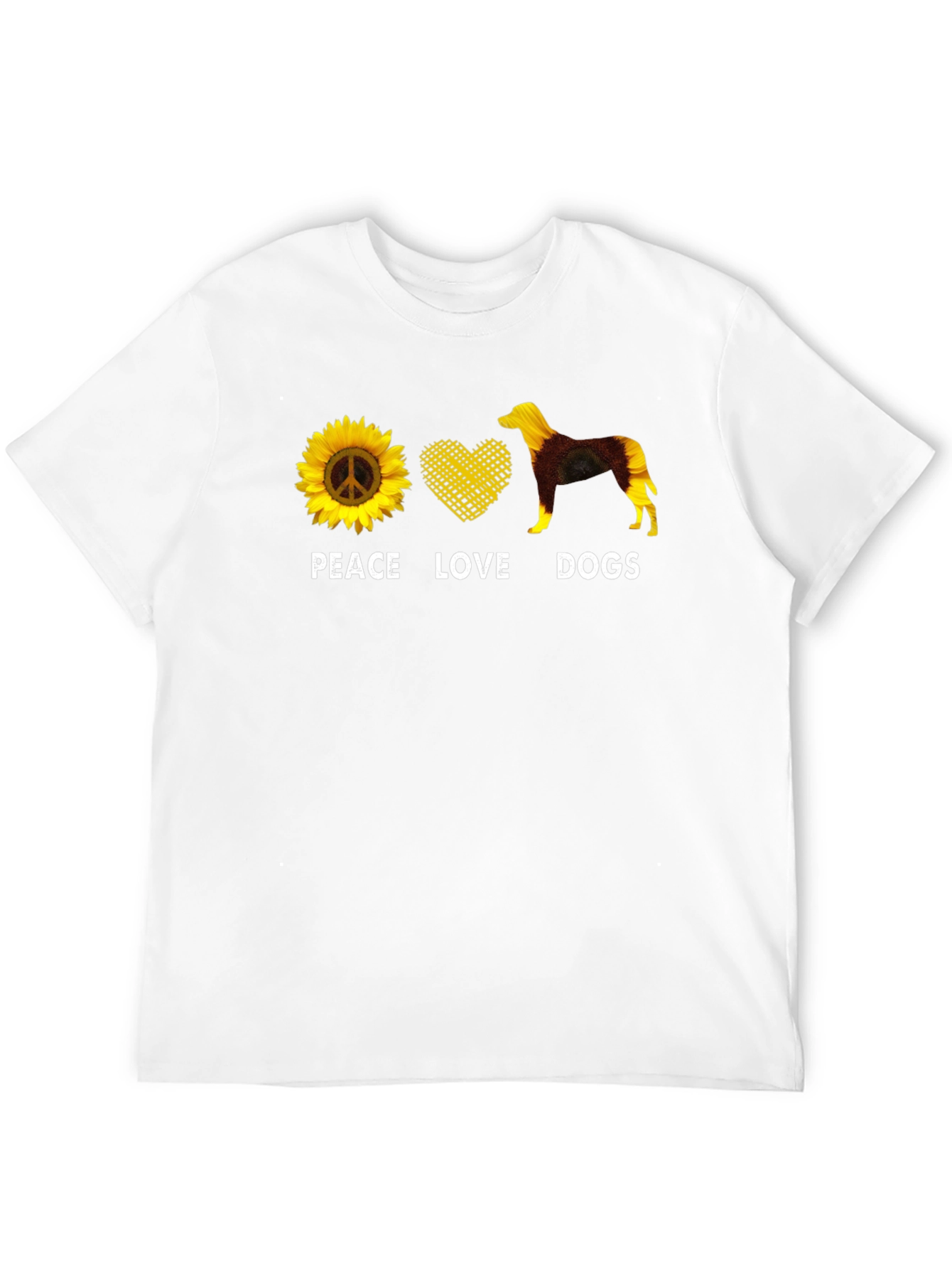Peace Love Dogs T-Shirt Sunflower Graphic Tee