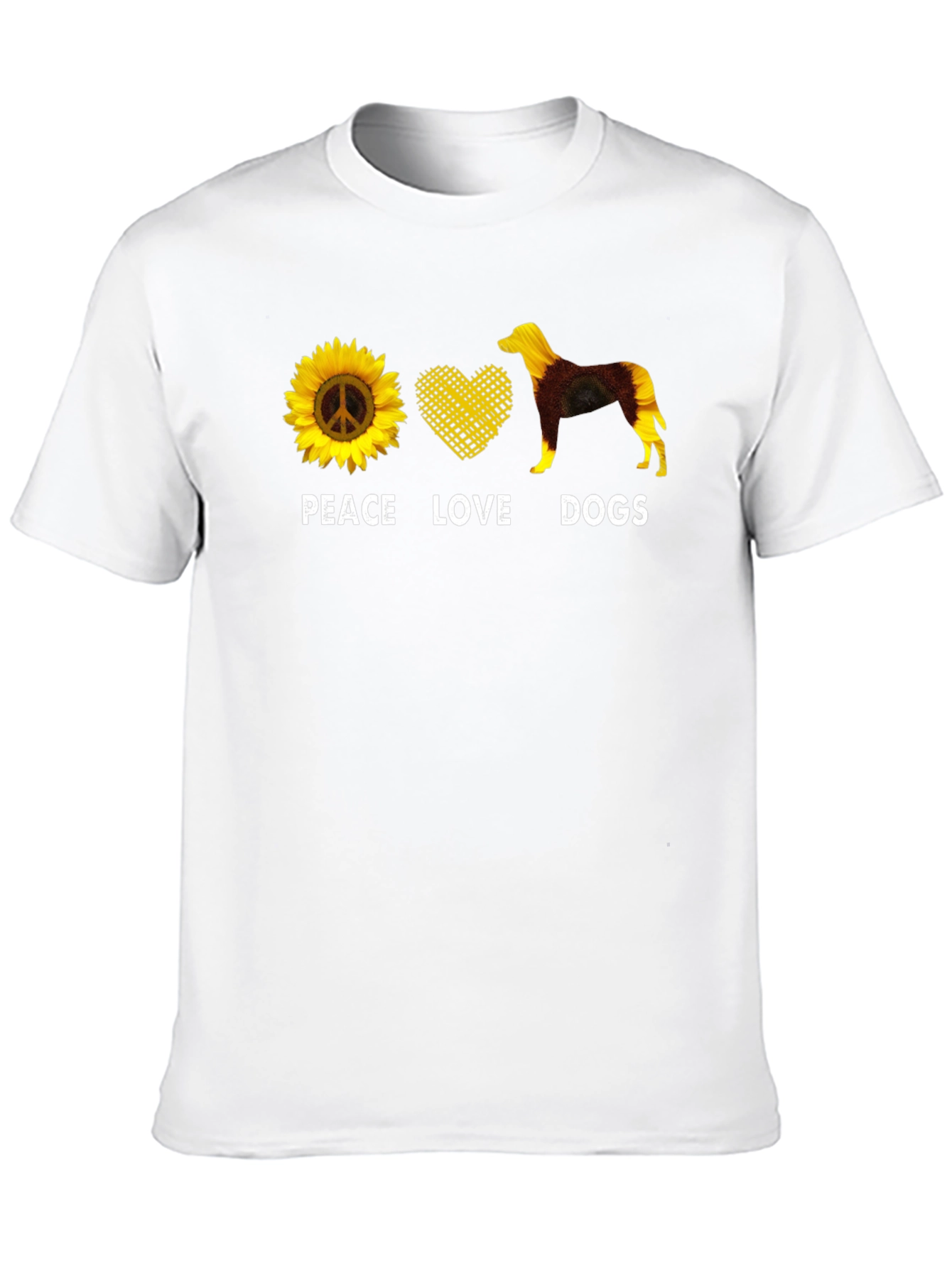 Peace Love Dogs T-Shirt Sunflower Graphic Tee