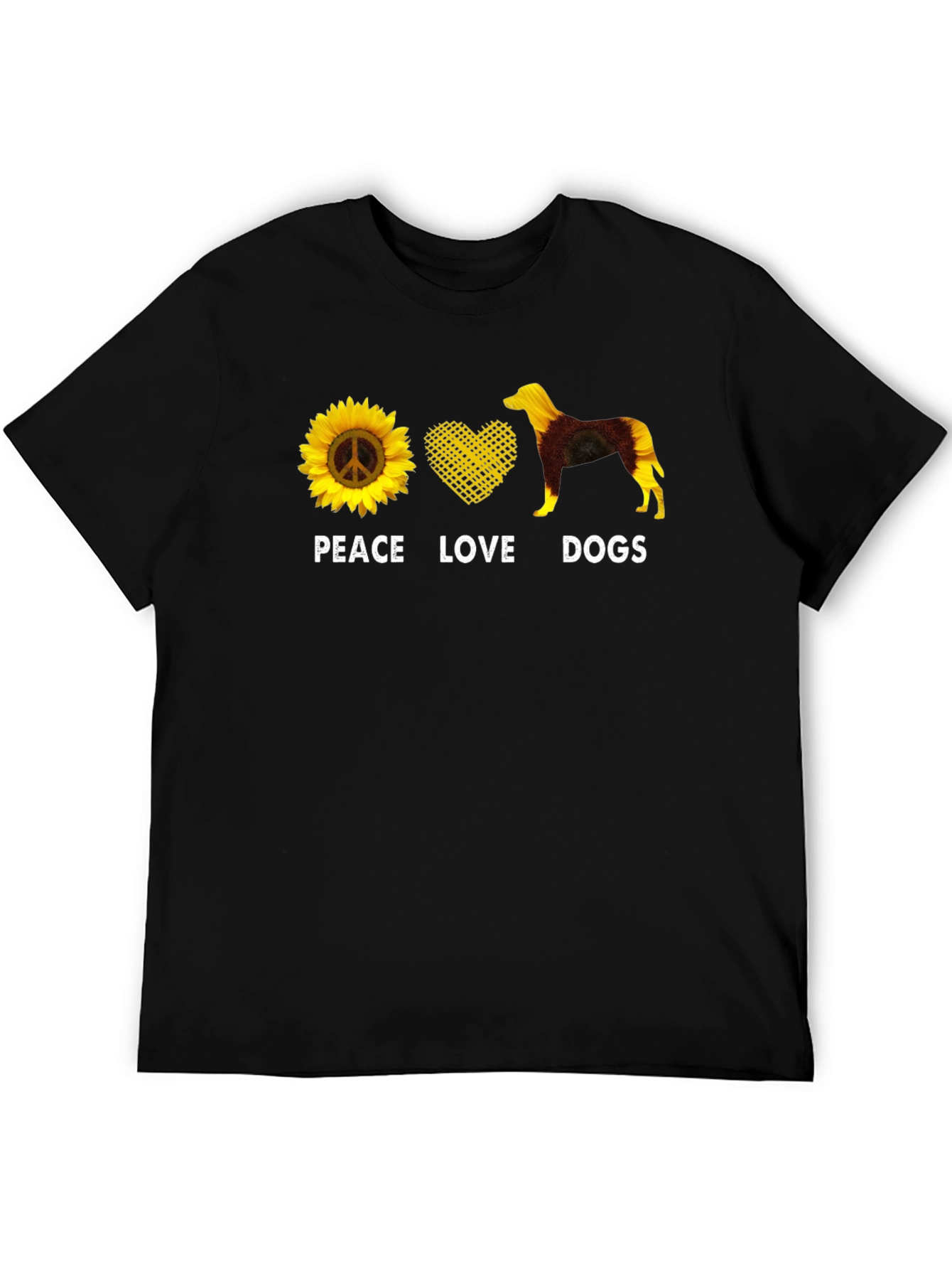 Peace Love Dogs T-Shirt Sunflower Graphic Tee