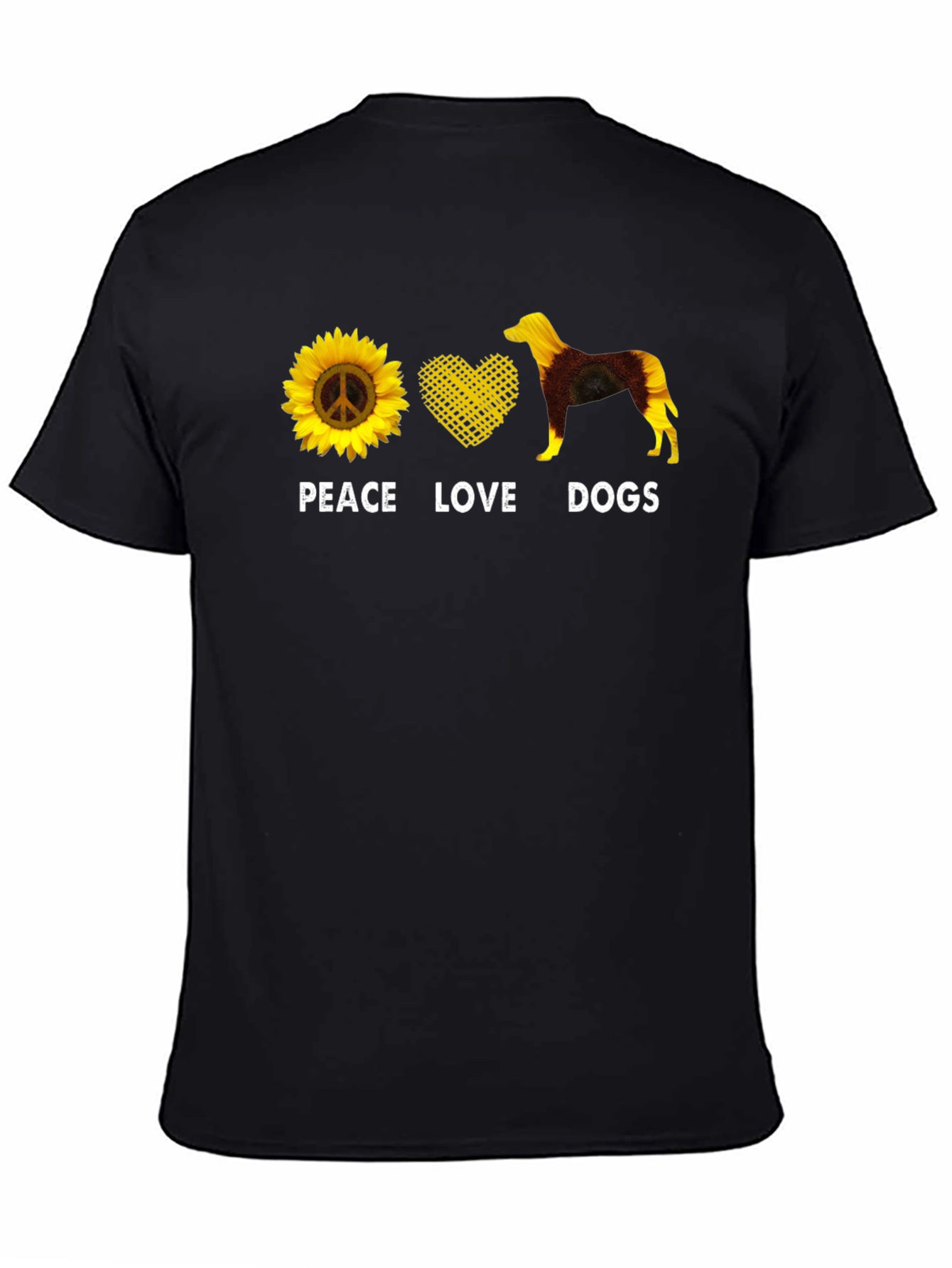 Peace Love Dogs T-Shirt Sunflower Graphic Tee