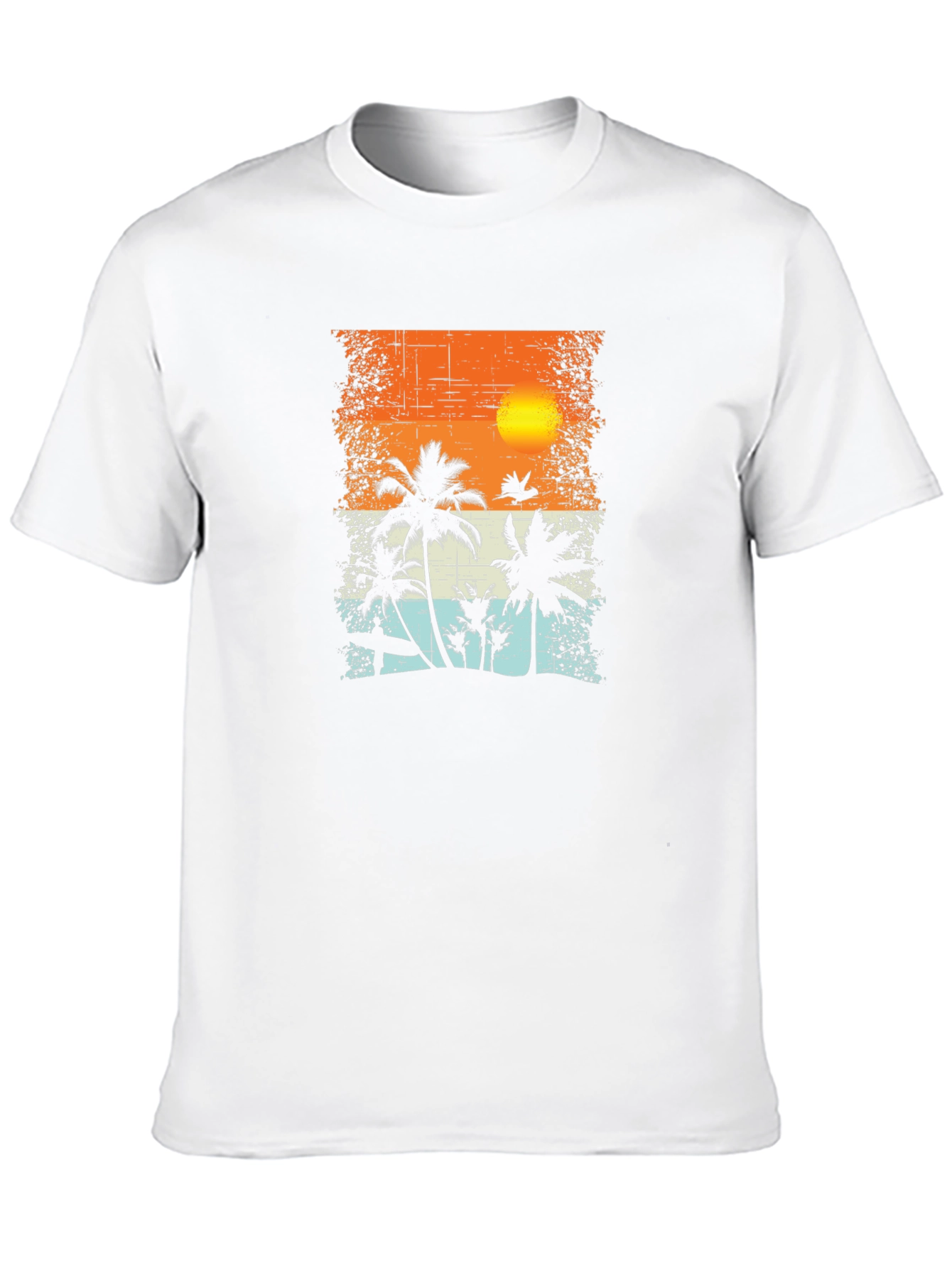 Sunset Palm Tree Graphic T-Shirt - Tropical Beach Vibe