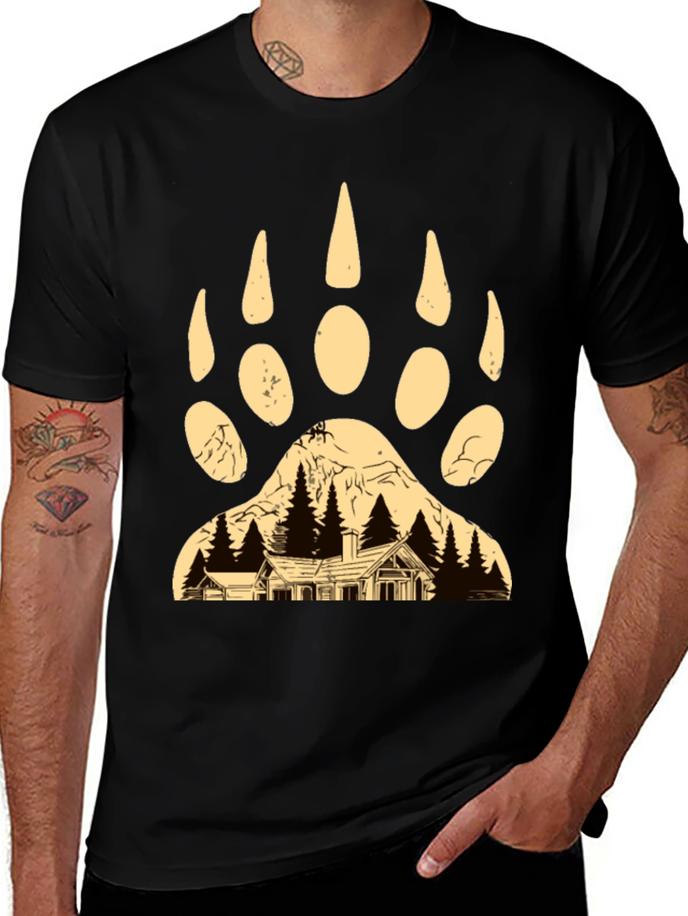 Bear Paw Cabin Graphic T-Shirt