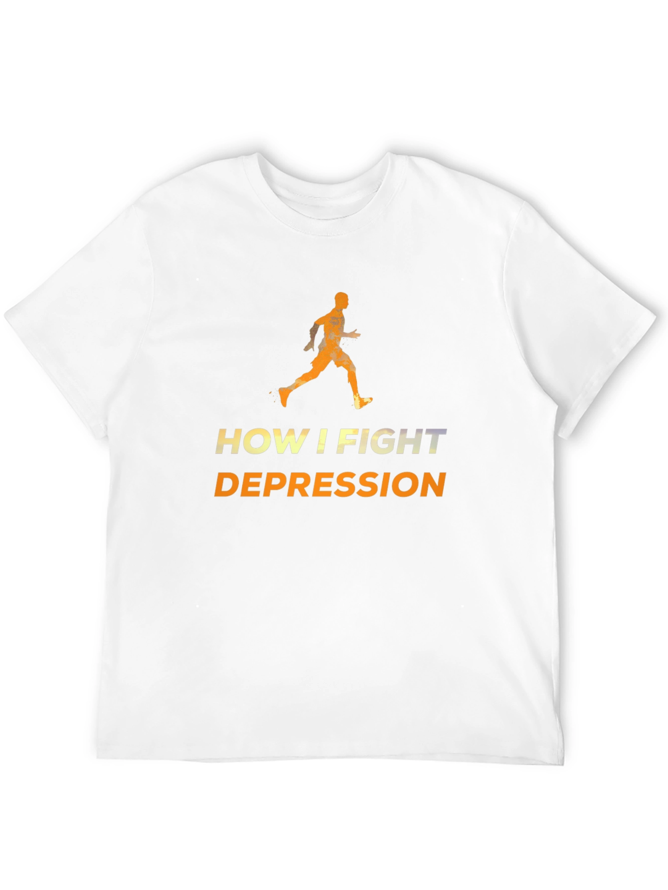 Fight Depression Running T-Shirt - Motivational Workout Tee