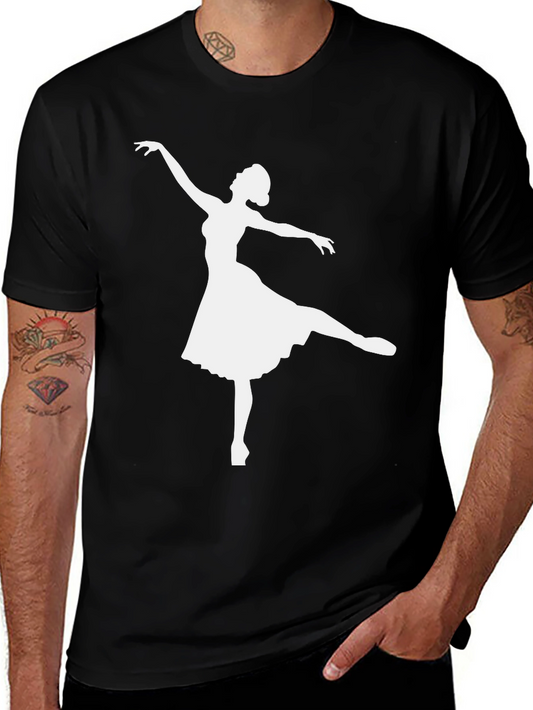 Ballerina Graphic T-Shirt - Black Cotton Tee