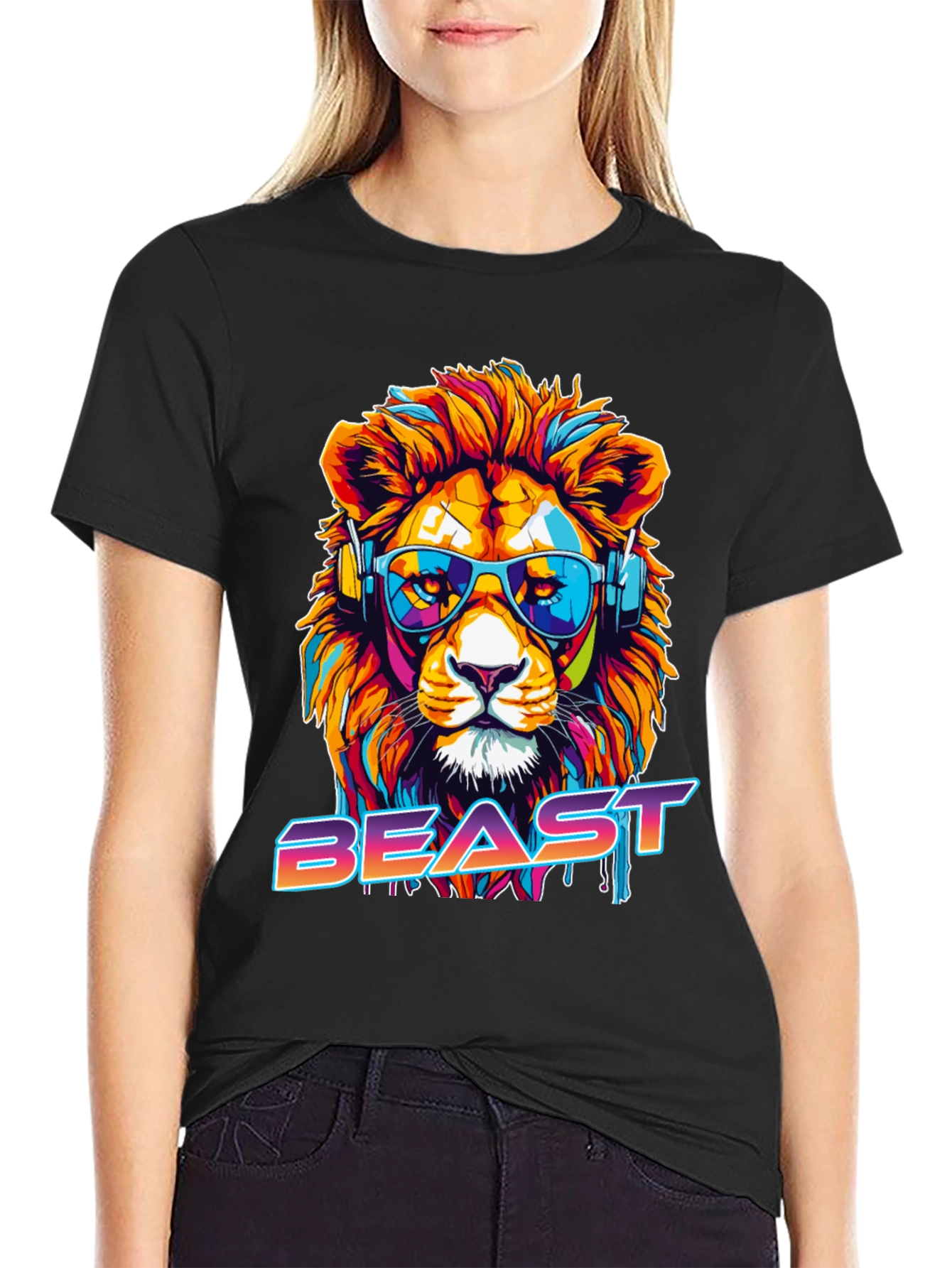 Cool Lion Beast Graphic Tee