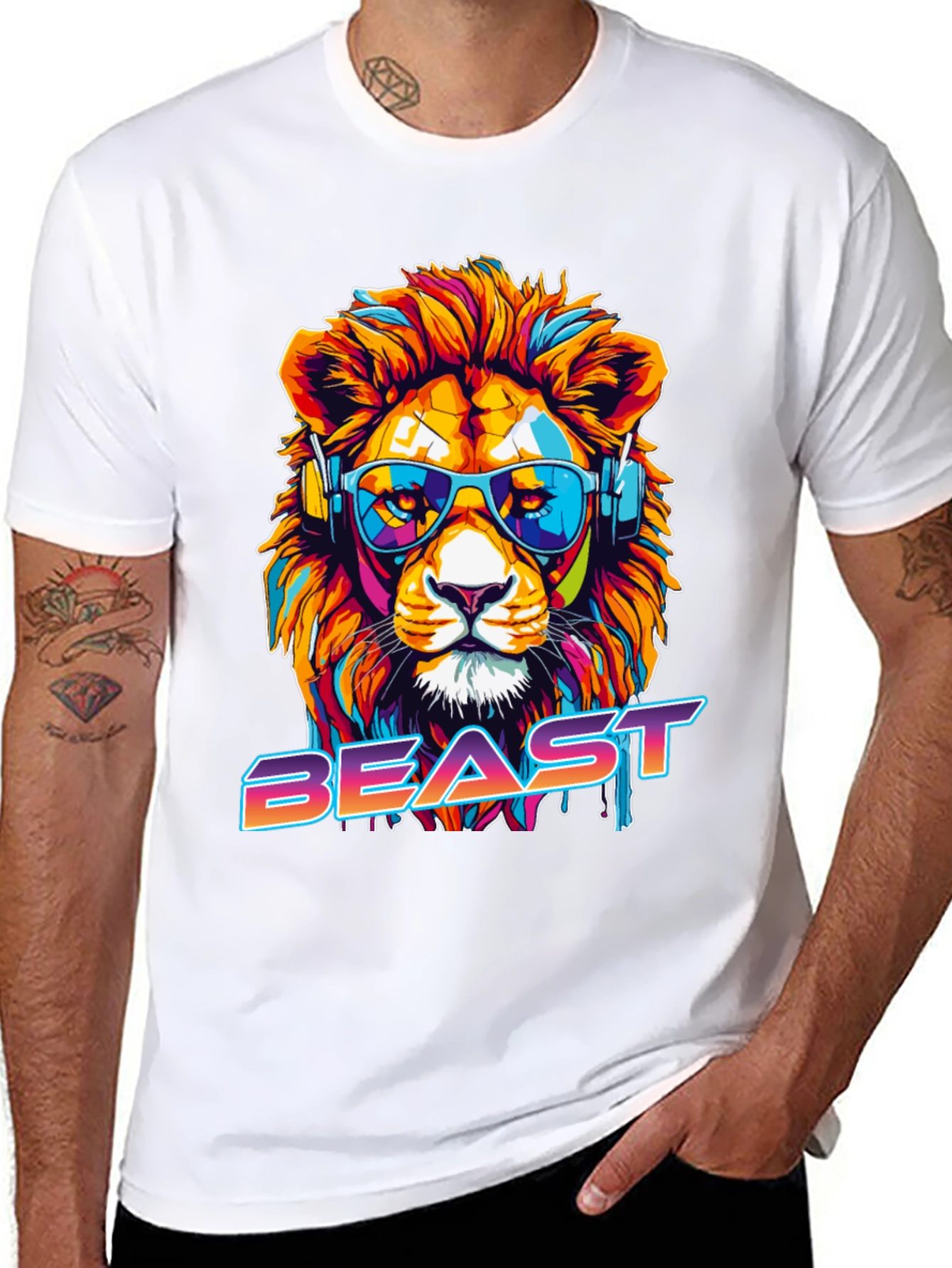 Cool Lion Beast Graphic Tee