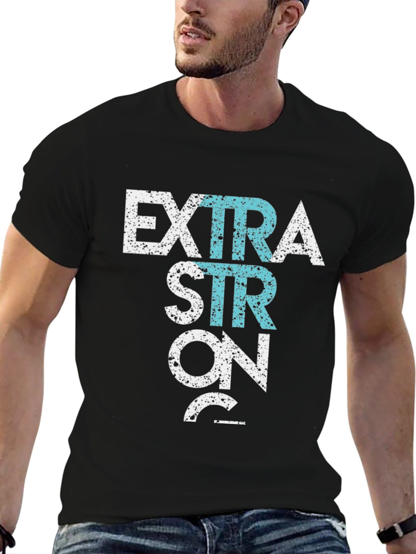 Extra Strong T-Shirt - Black Graphic Tee